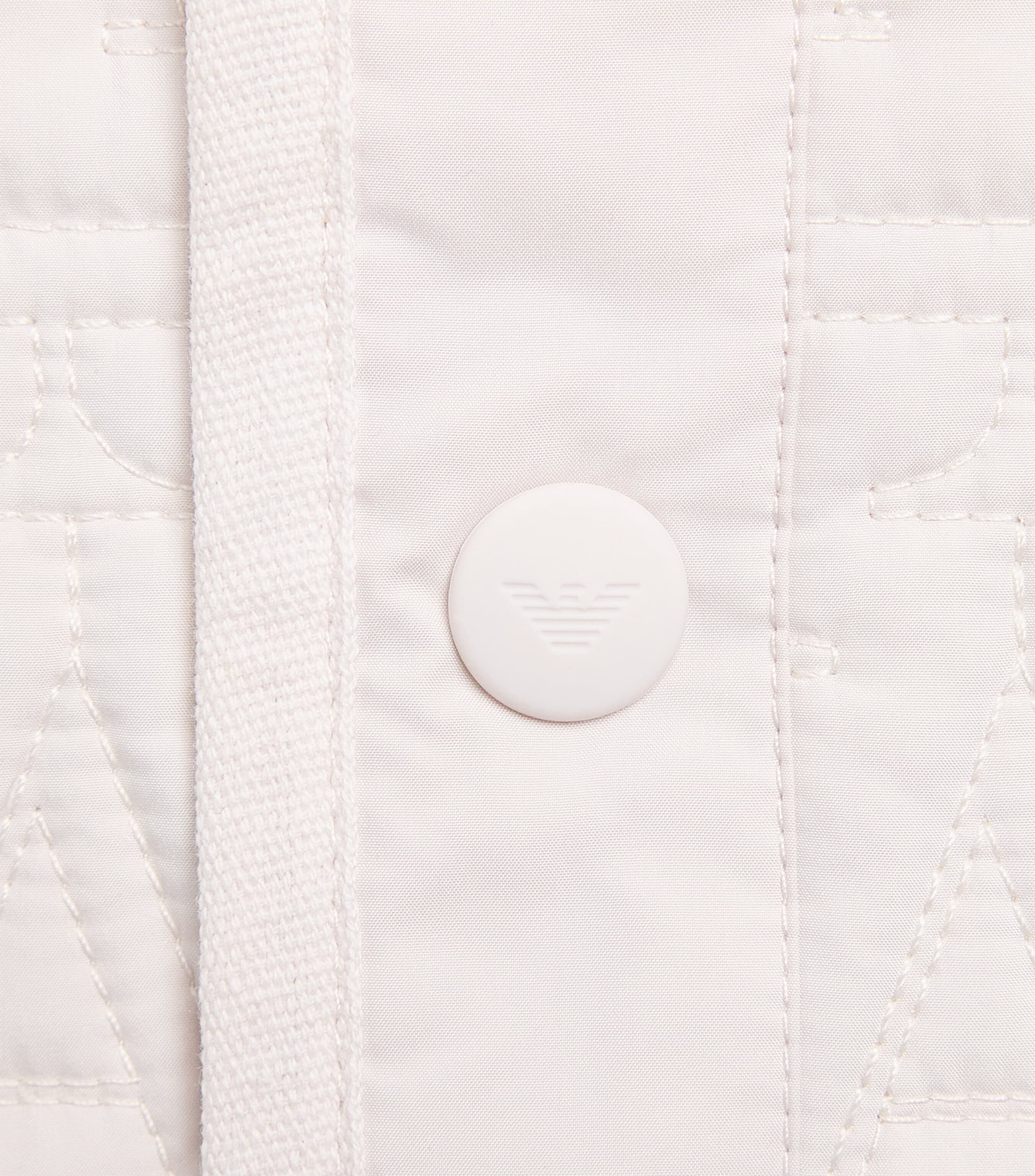 Emporio Armani Kids Logo Quilted Jacket (6-36 Months) White Sand Image 3
