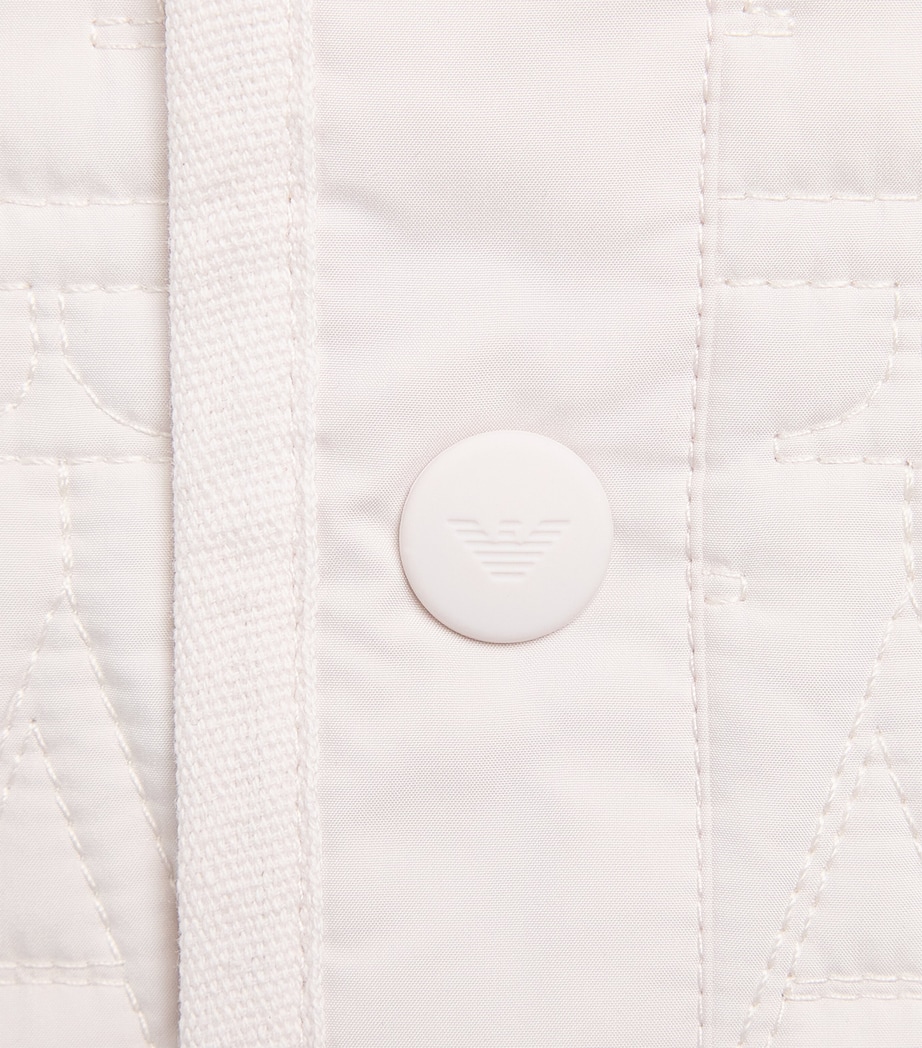 Emporio Armani Kids Logo Quilted Jacket (6-36 Months) White Sand Image 3