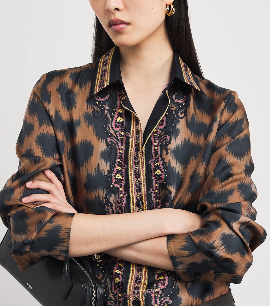 Silk Animal Paisley-Detail Shirt X0825 Image 6