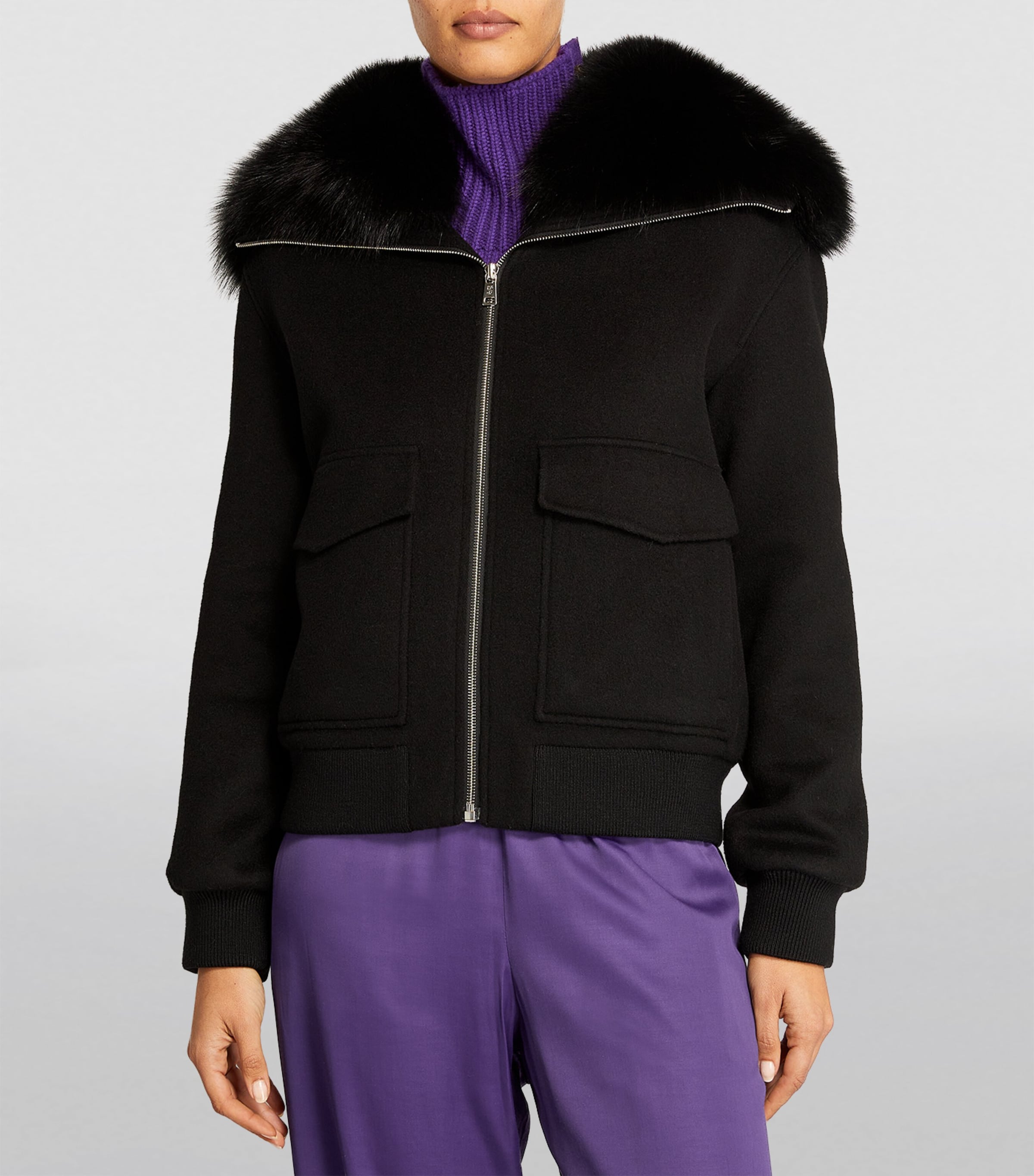 Fur-Collar Bomber Jacket C99 Image 2
