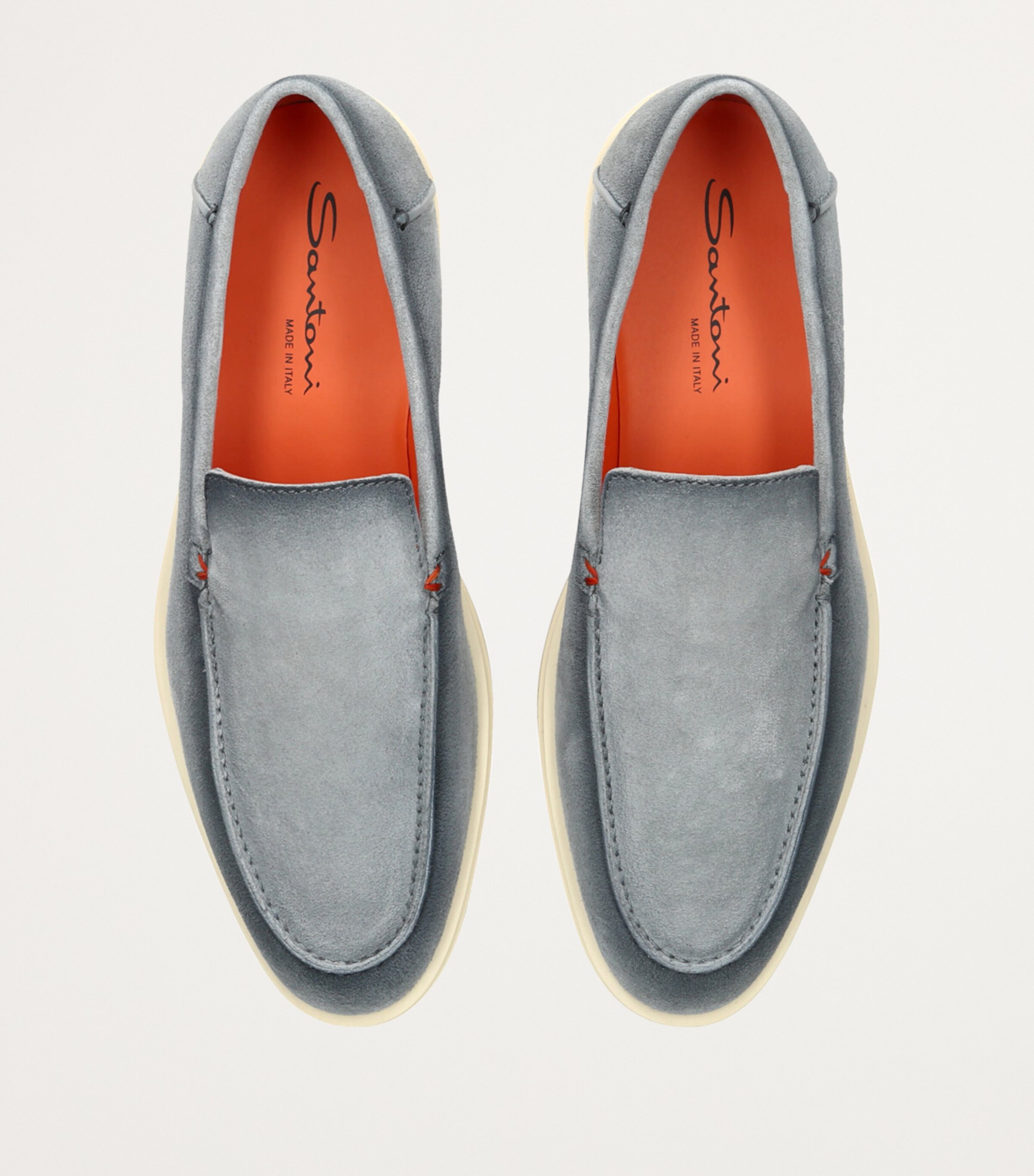 Santoni Blue Detroit Loafers Slip-Ons with Vibrant Interior 8 BRAND NEW Santoni Blue Alligator Leather Men main image 4