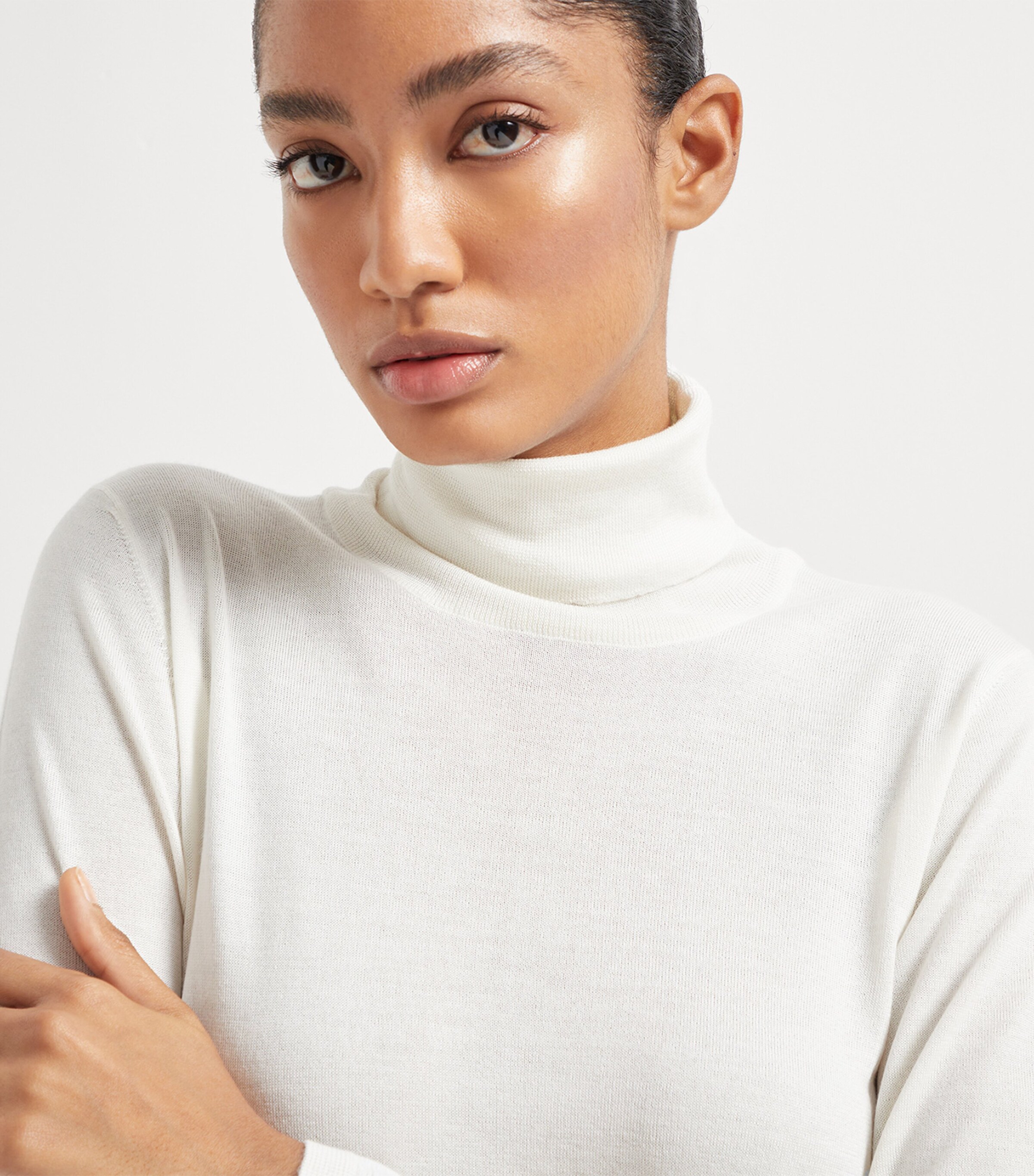 Brunello Cucinelli Womens Cashmere-Silk-Blend Rollneck Sweater Image 6