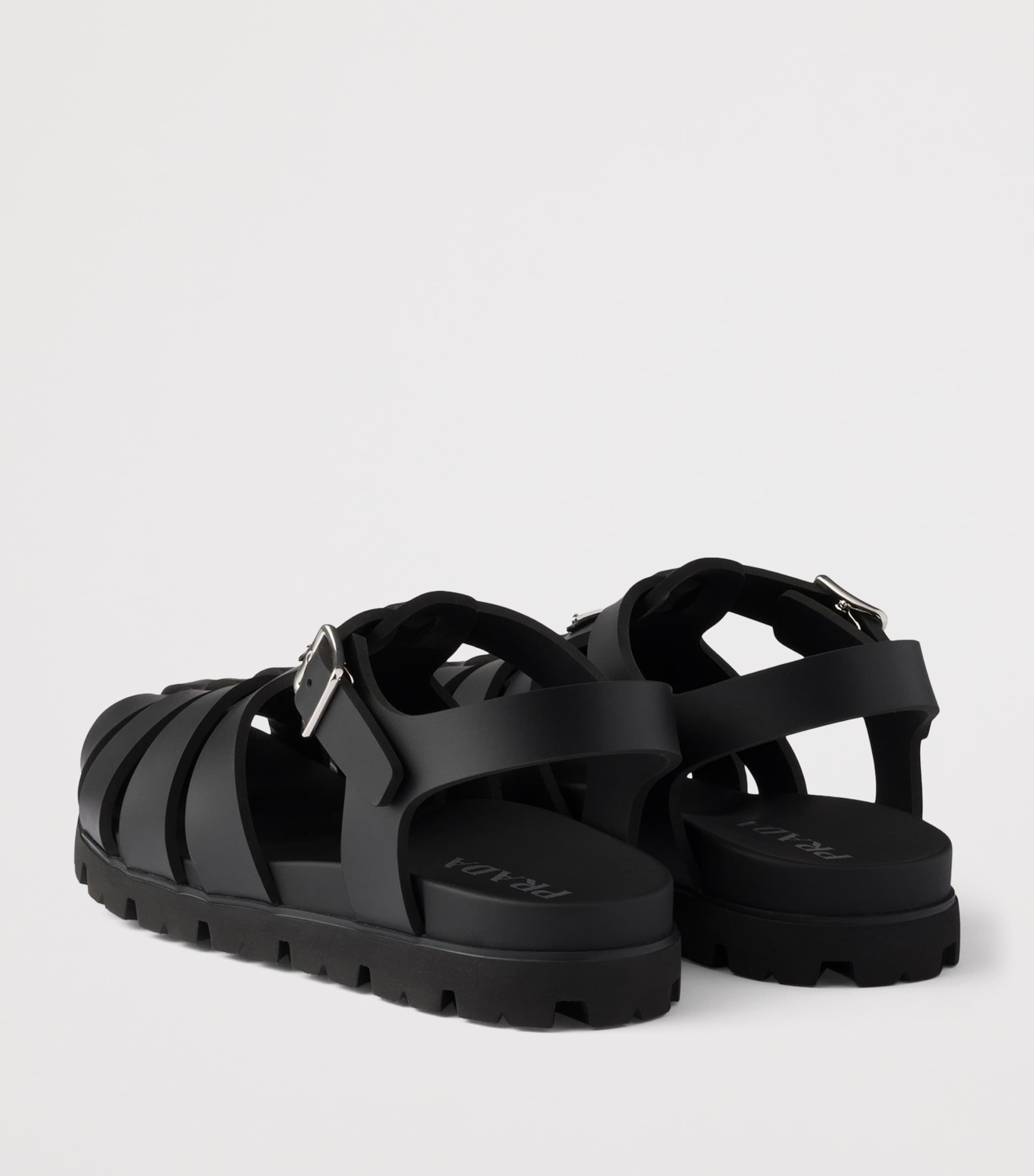 Prada Rubber Fisherman Sandals Black Image 6