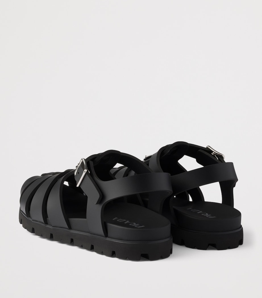 Prada Rubber Fisherman Sandals Black Image 6