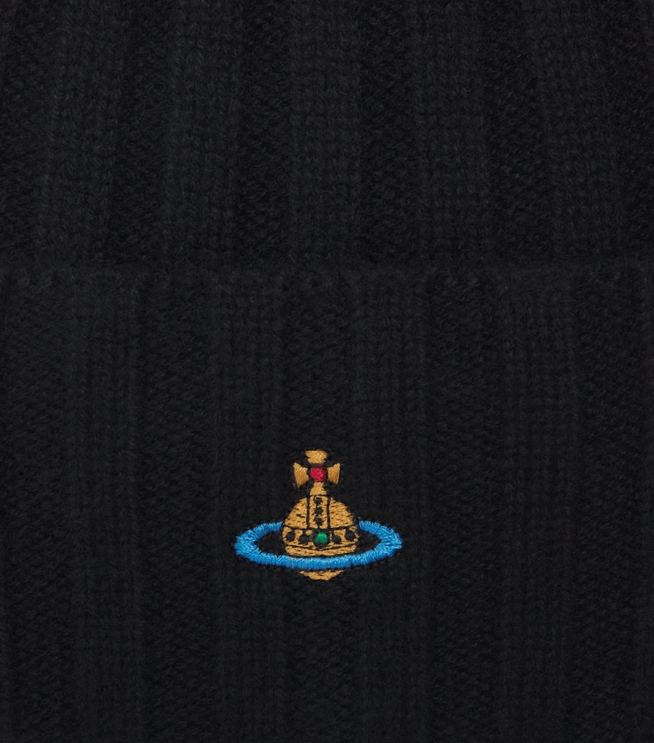 Vivienne Westwood Cashmere Classic Beanie Black Image 3