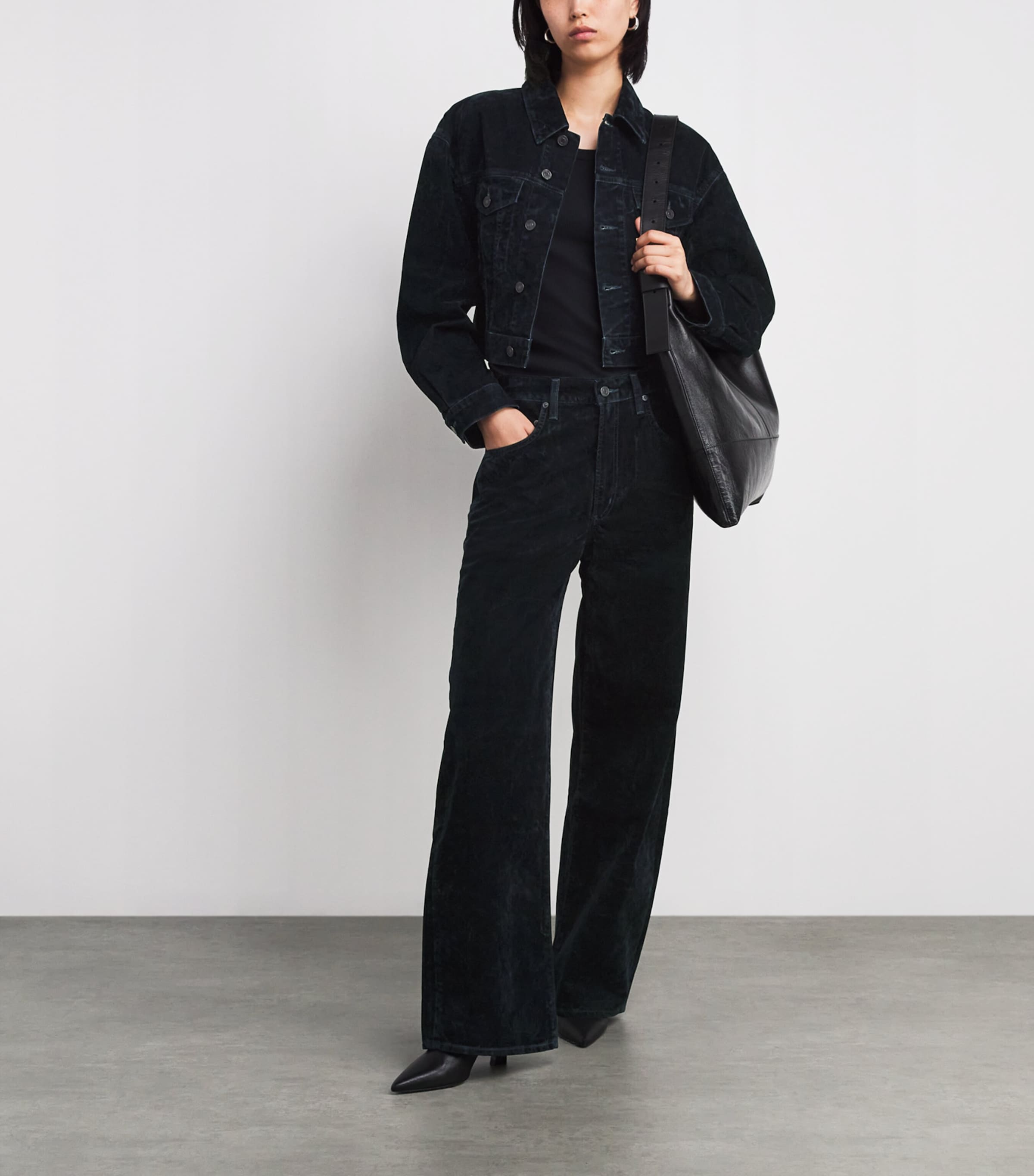 Cotton-Blend Velvet Low Curve Jeans BLU CRSH CRCKLD NAVY Image 2