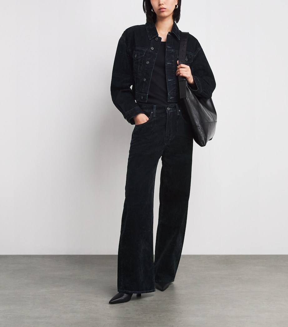 Cotton-Blend Velvet Low Curve Jeans BLU CRSH CRCKLD NAVY Image 2