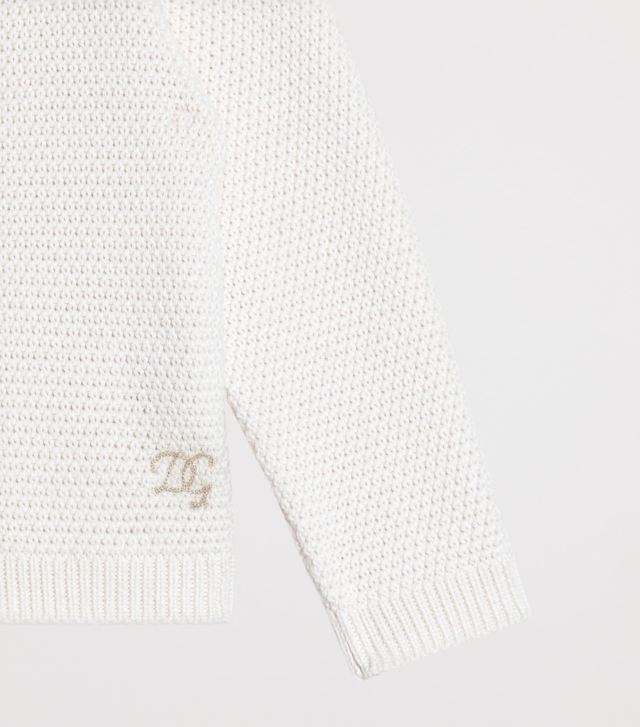Dolce&Gabbana Kids Cotton-Cashmere Cardigan (3-30 Months) Natural White Image 3