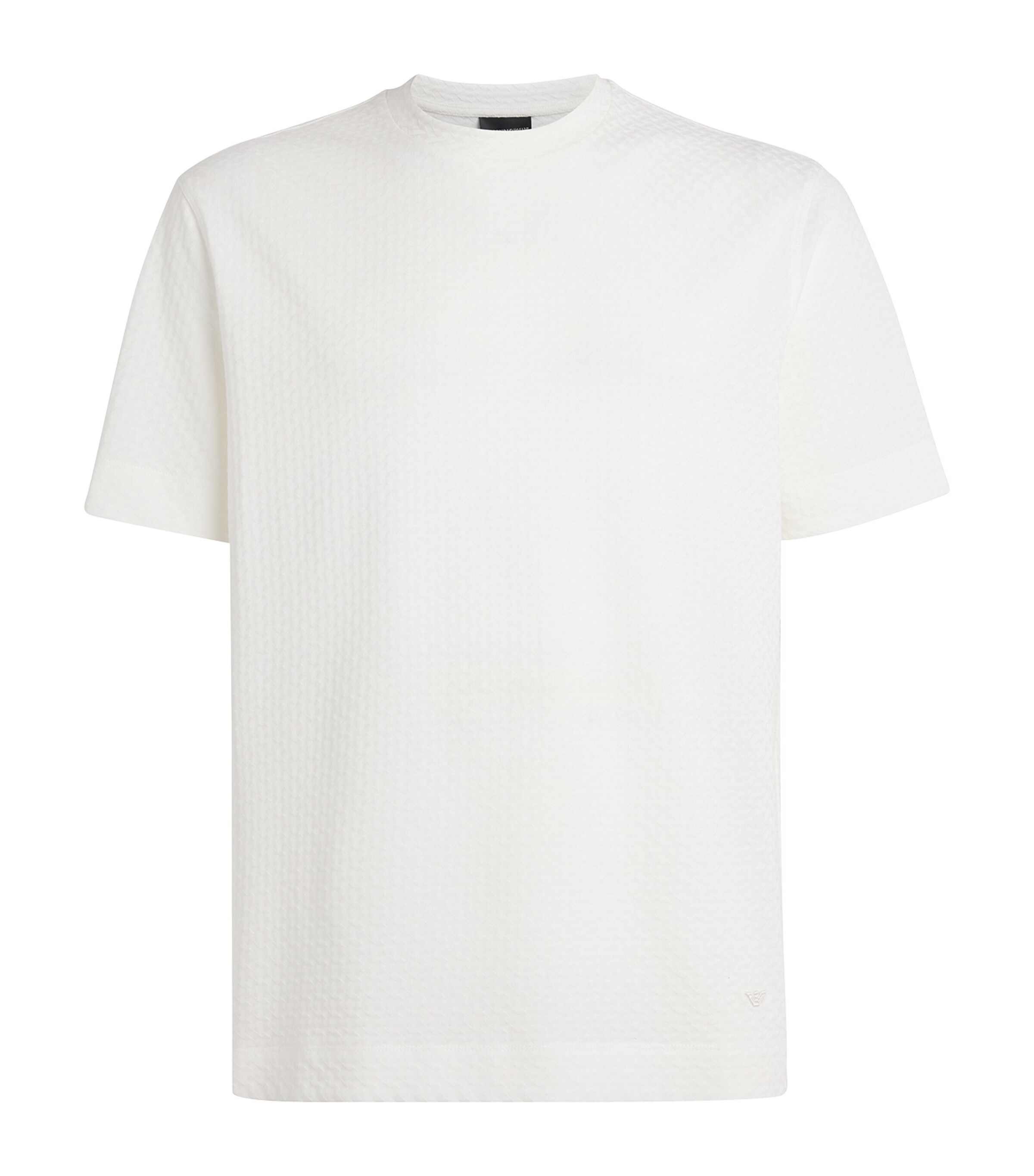 Emporio Armani White T-shirt With Logo On The Front Tone-on-tone In Cotton Man