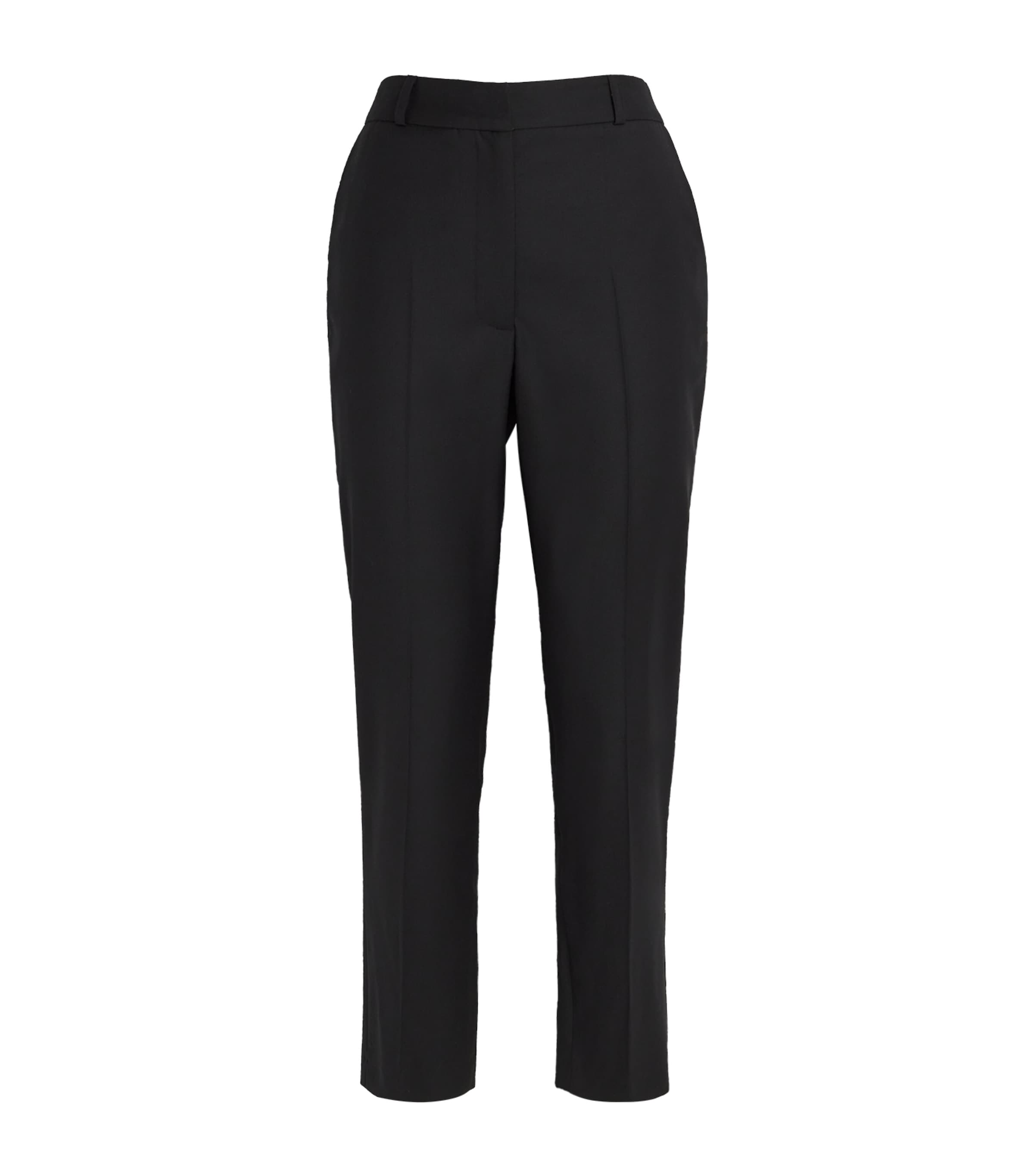 Shop Laura Pitharas Wool Hem-split Trousers In Black