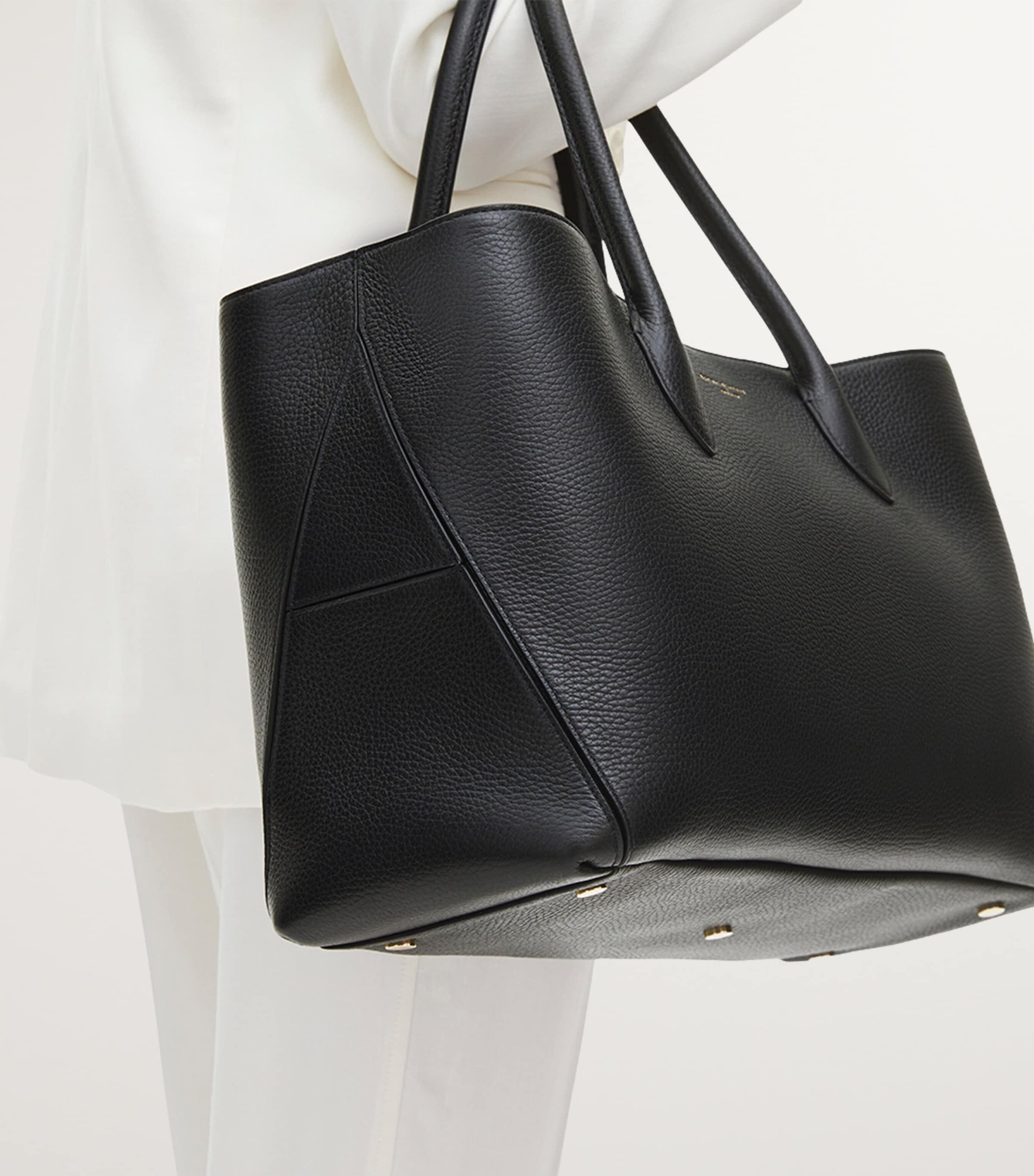 Leather London Tote Bag BLACK Image 5