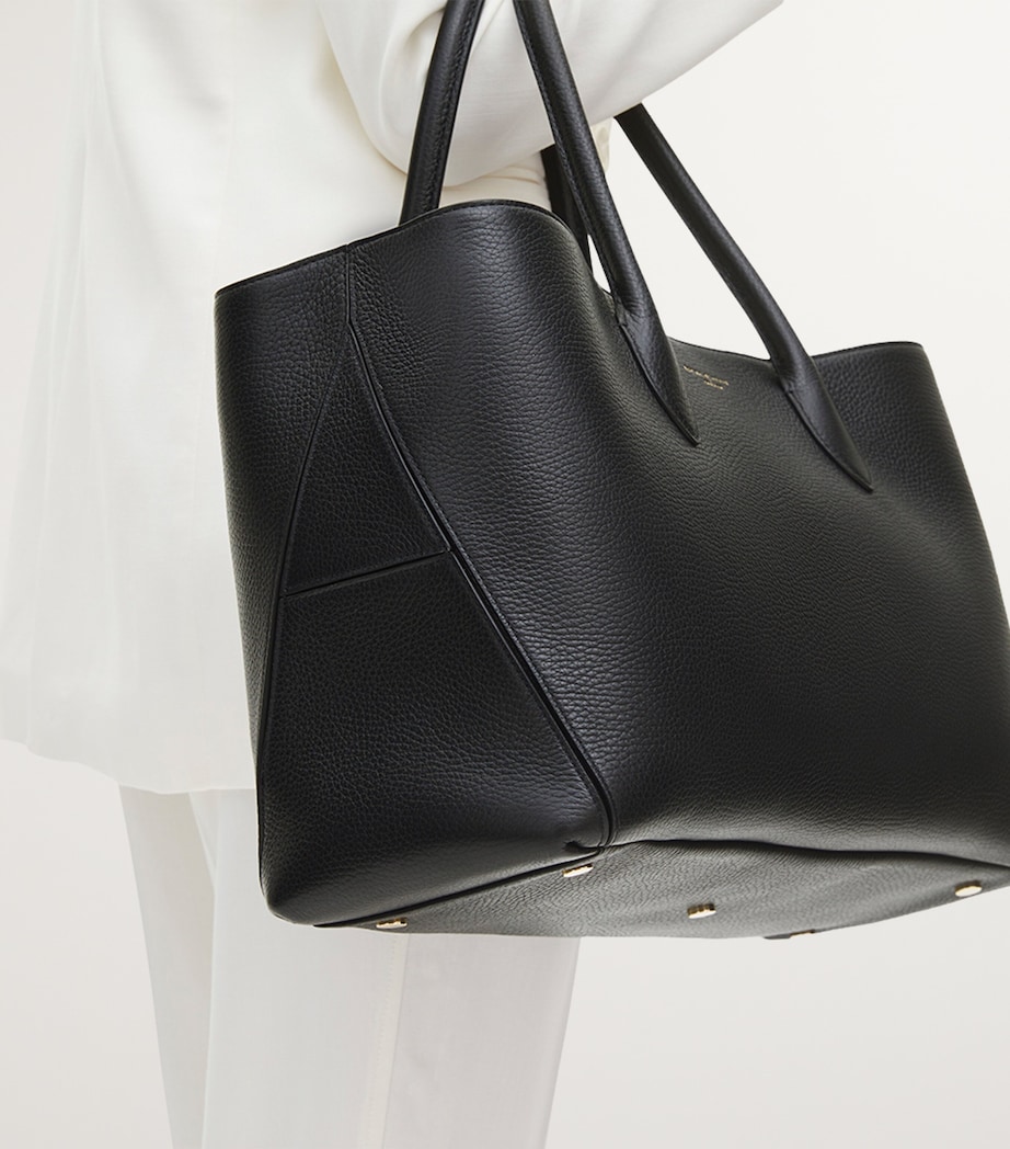 Leather London Tote Bag BLACK Image 5