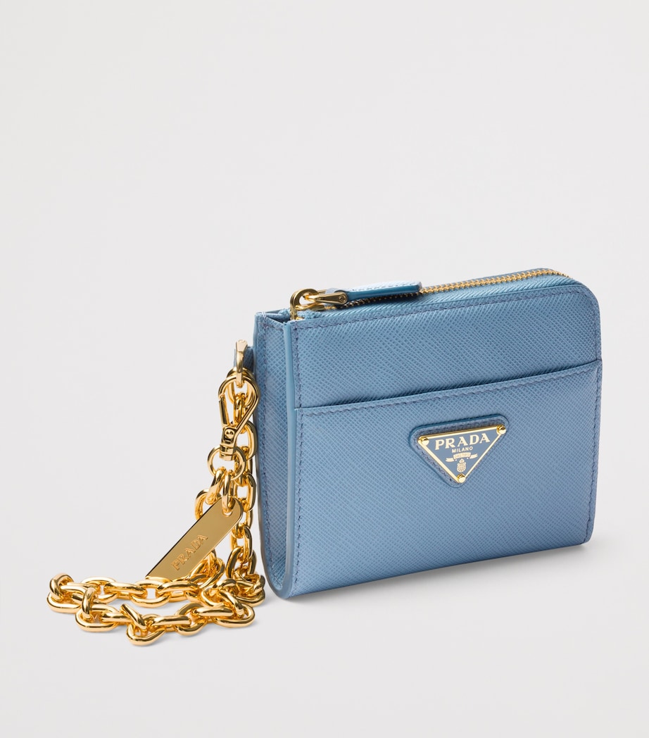 Small Saffiano Leather Chain Wallet F0637 Image 4