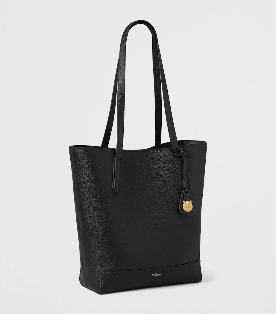 Leather North South Tote Bag BLACK Image 2