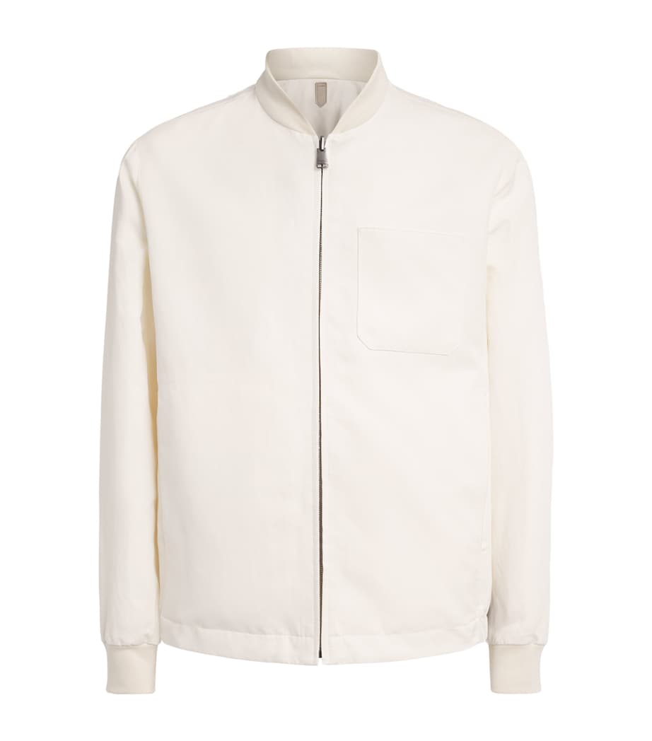 Canali Mens Linen-Silk Bomber Jacket Image 1
