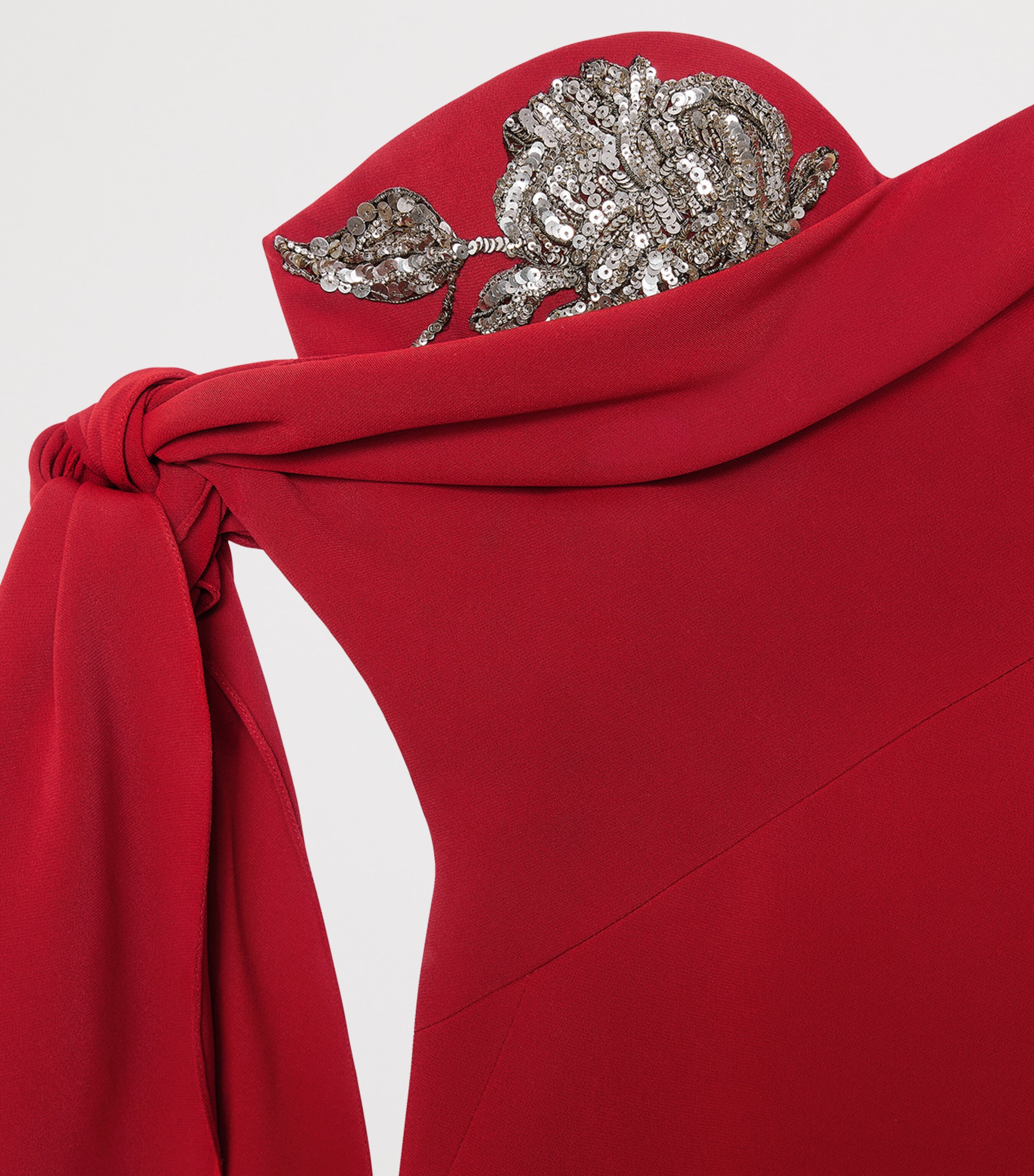 Givenchy Womens Embellished Maxi Dress Dark Red Image 4