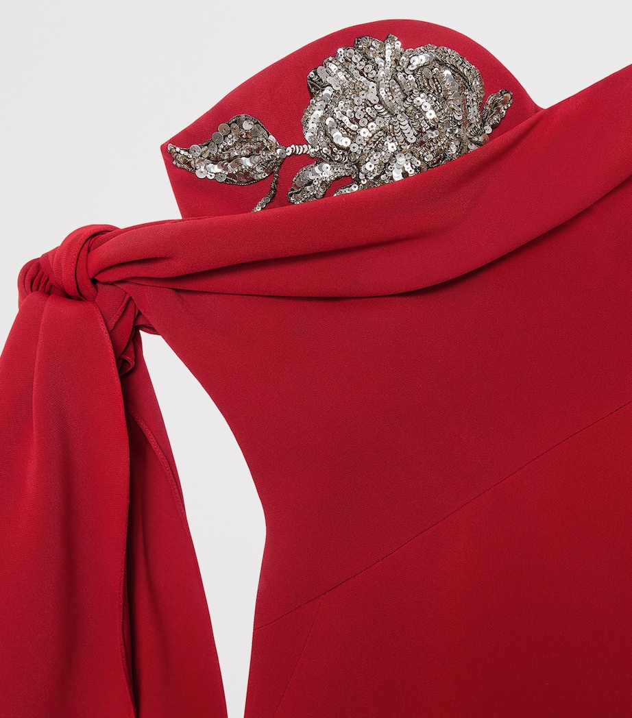 Givenchy Womens Embellished Maxi Dress Dark Red Image 4