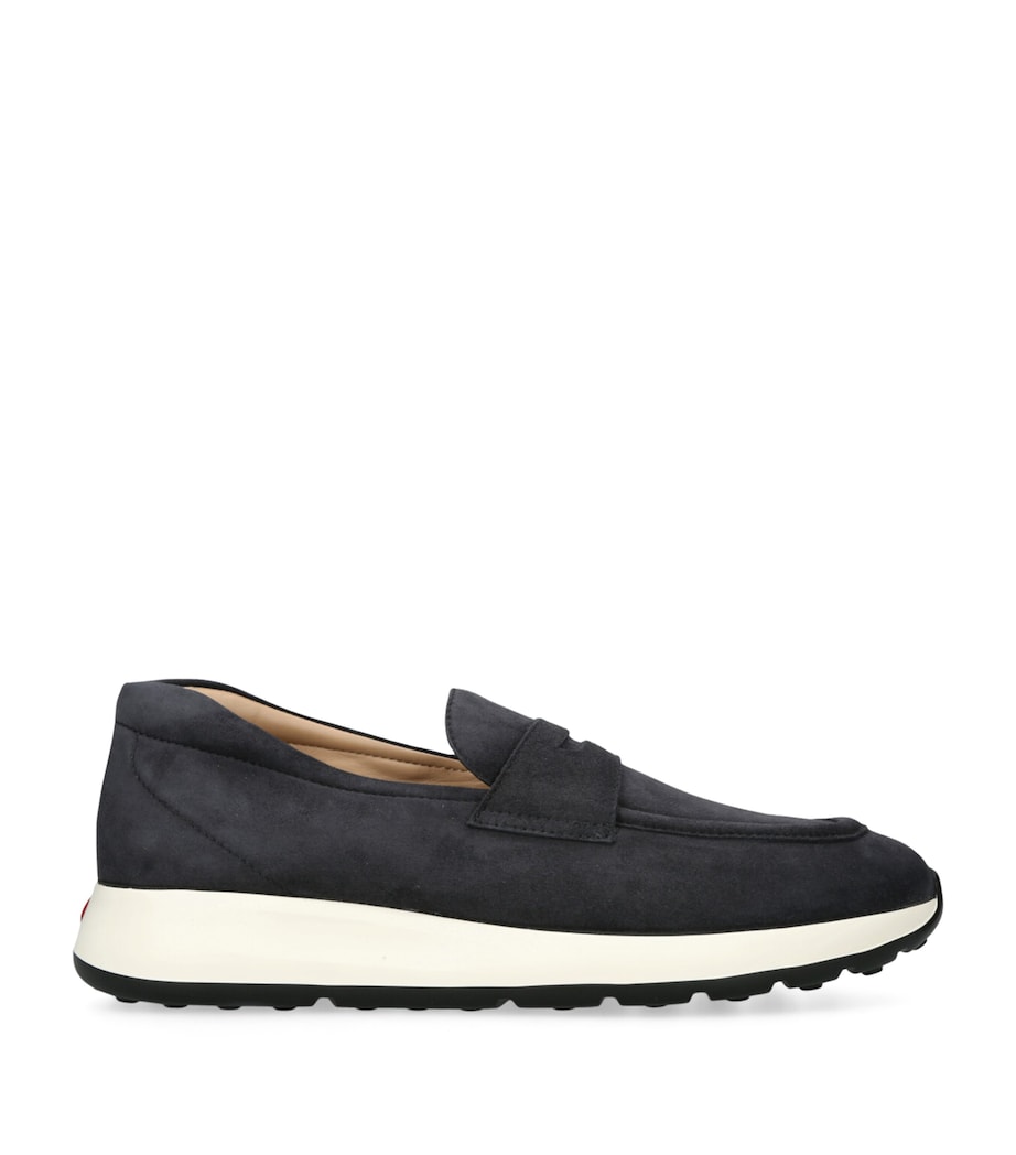 Tod's Suede Sport 54 Loafers 25 Navy Image 1