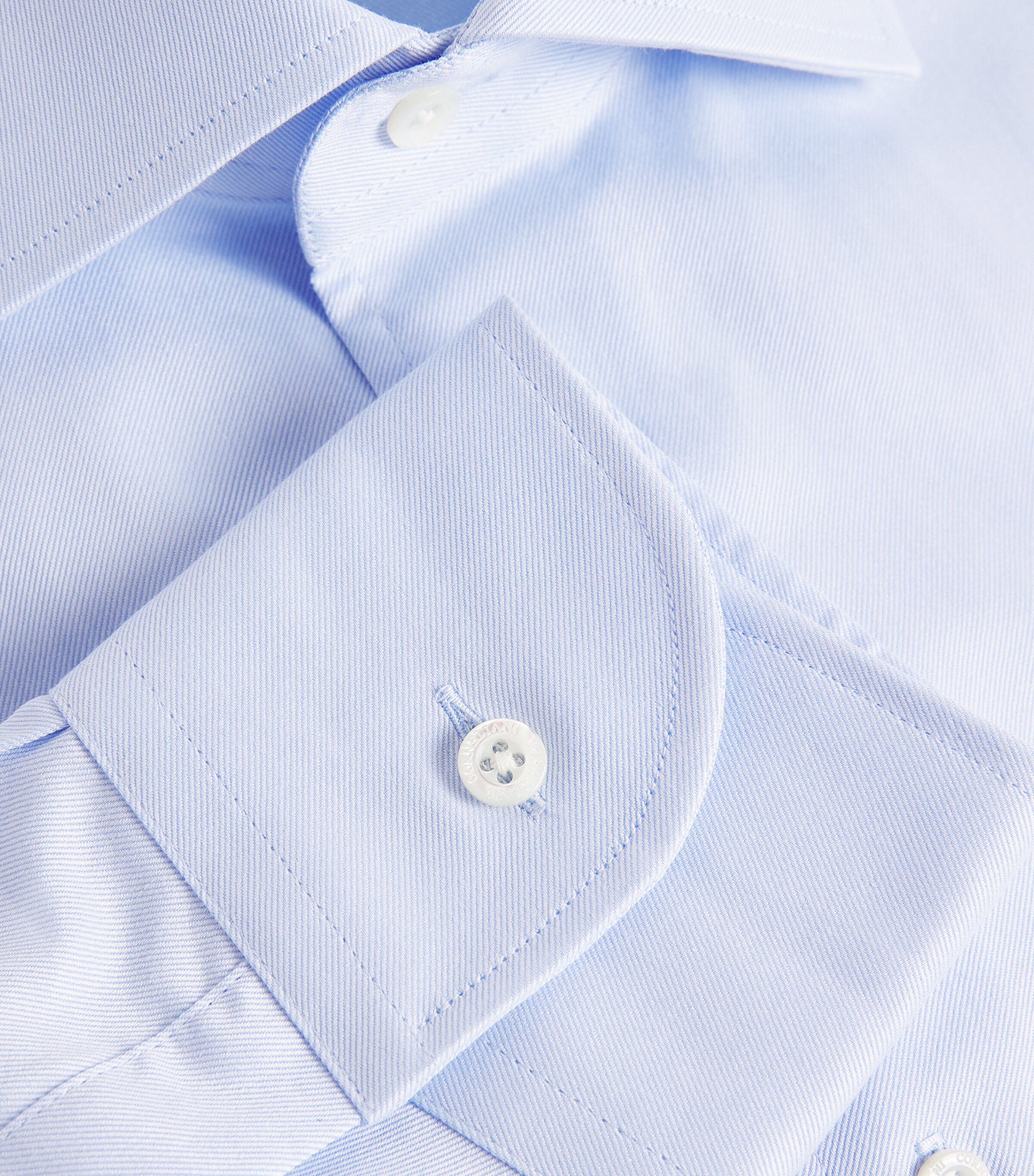 Corneliani Mens Cotton Twill Shirt Sky Blue Image 6