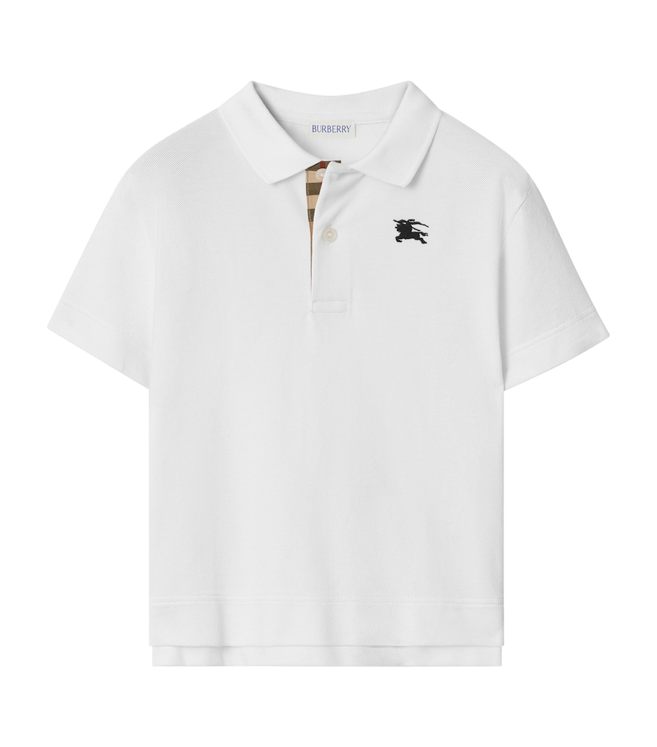 Burberry Kids Cotton Polo Shirt (3-12 Years) White Image 1