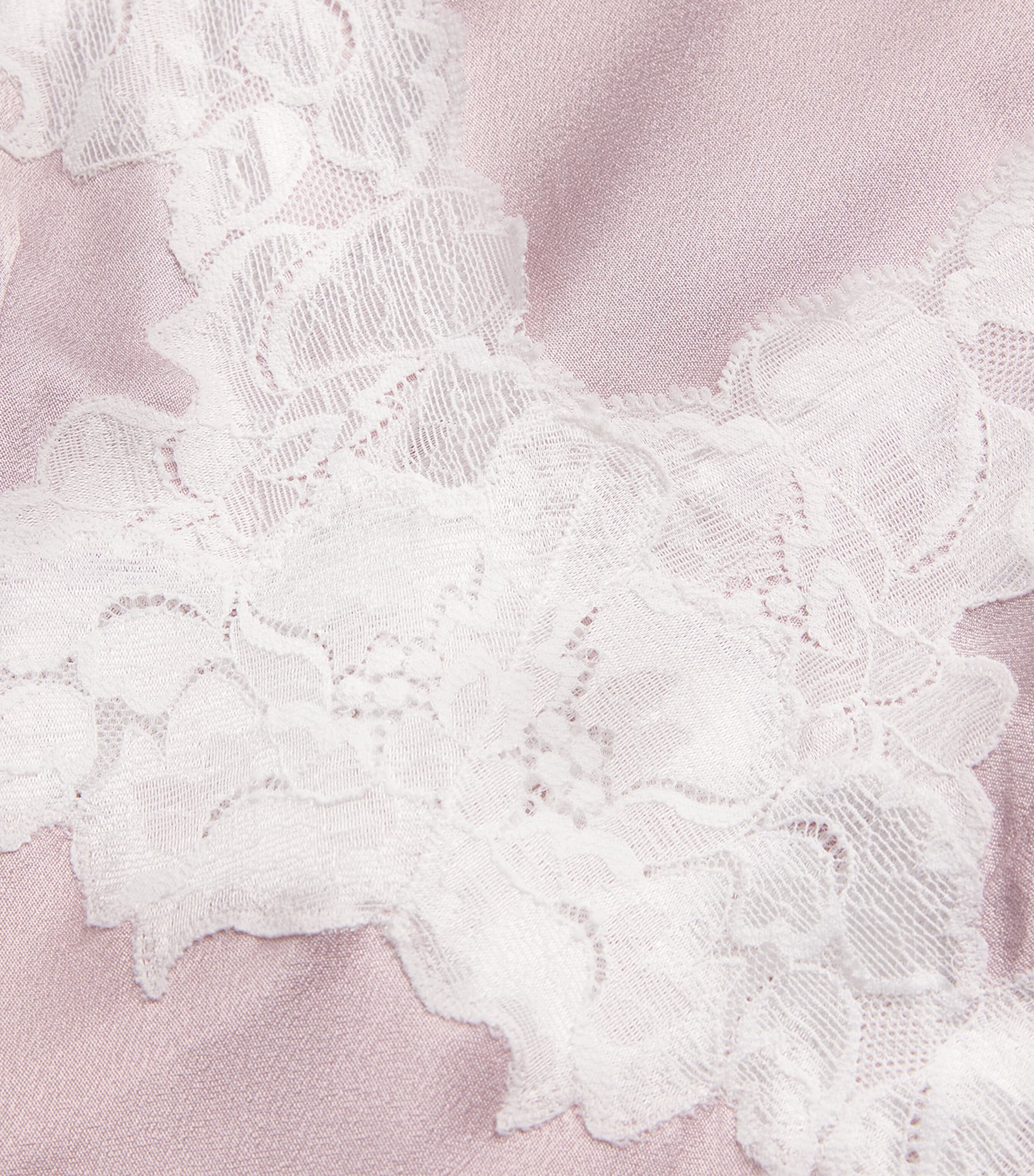 Satin Lace-Trim Caroline Nightdress POWDER Image 5