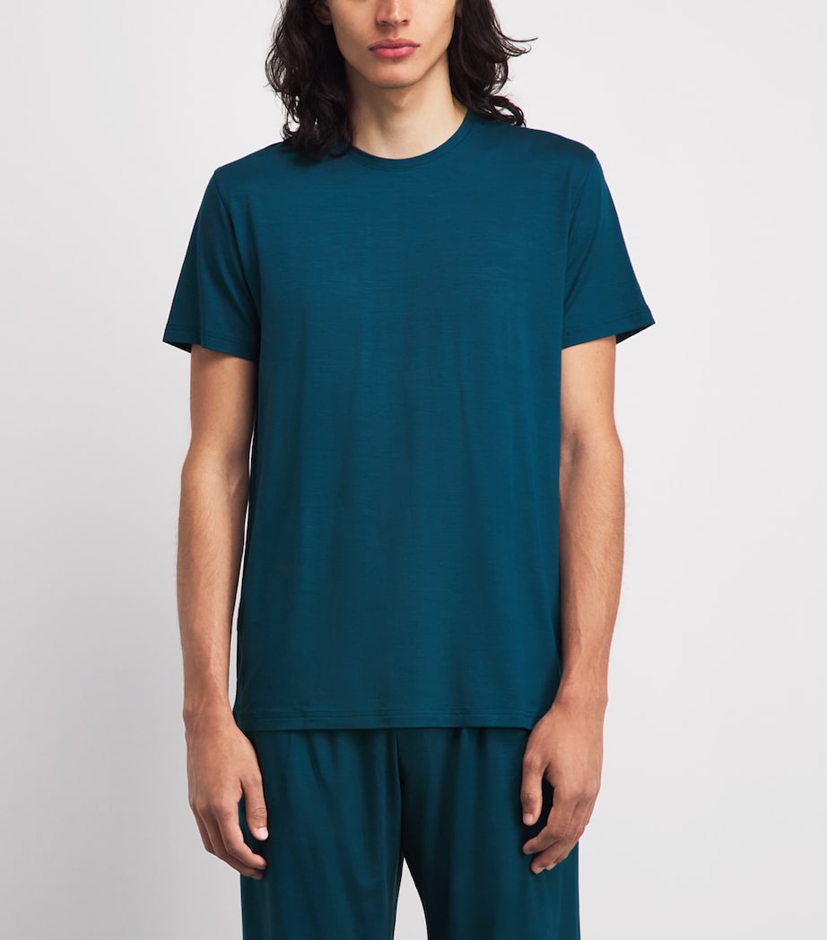 Derek Rose Mens Basel Lounge T-Shirt Tea Image 4