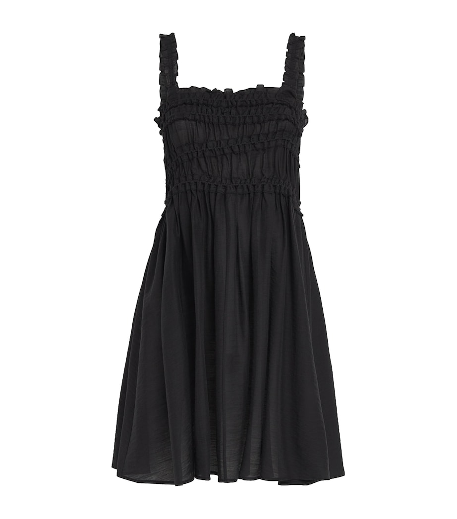 Smocked Midi Dress BLACK Image 1