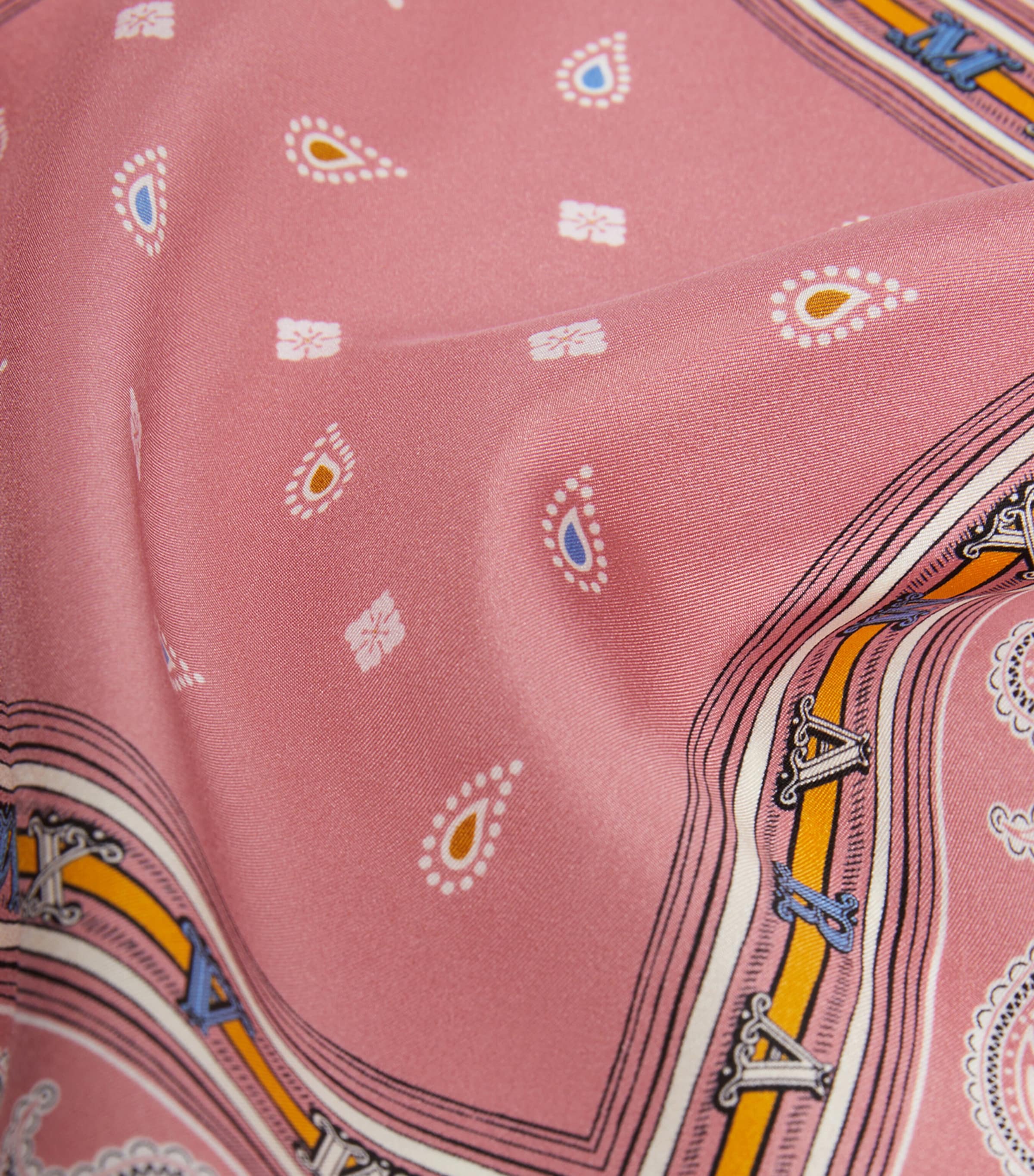 Max Mara Silk Printed Scarf Beige Pink Image 3