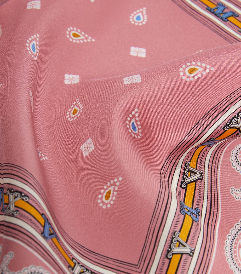 Max Mara Silk Printed Scarf Beige Pink Image 3