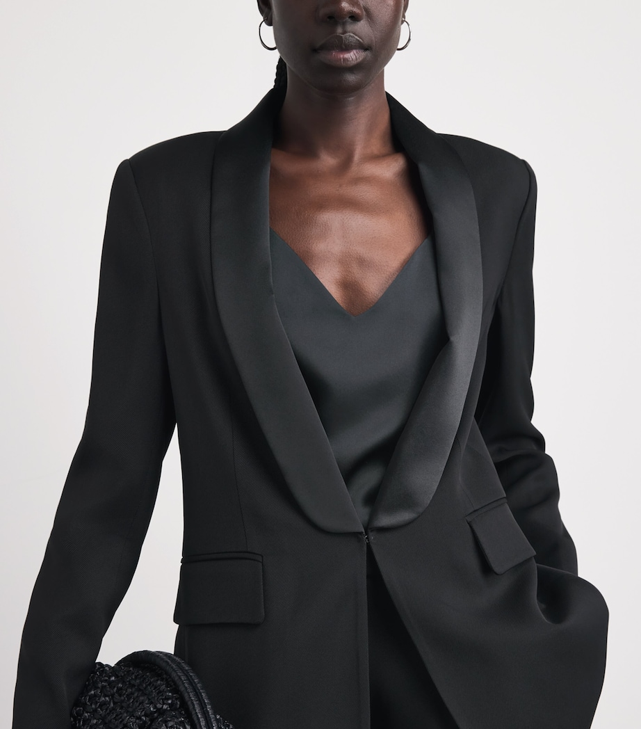 Eleventy Womens Twill Tuxedo Jacket Nero Image 3