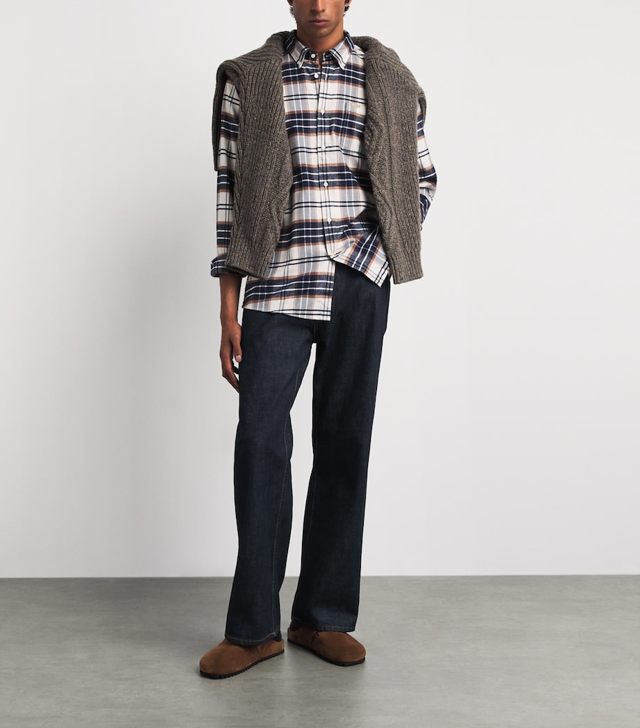 Barbour Mens Check Portdown Shirt Ecru Image 2