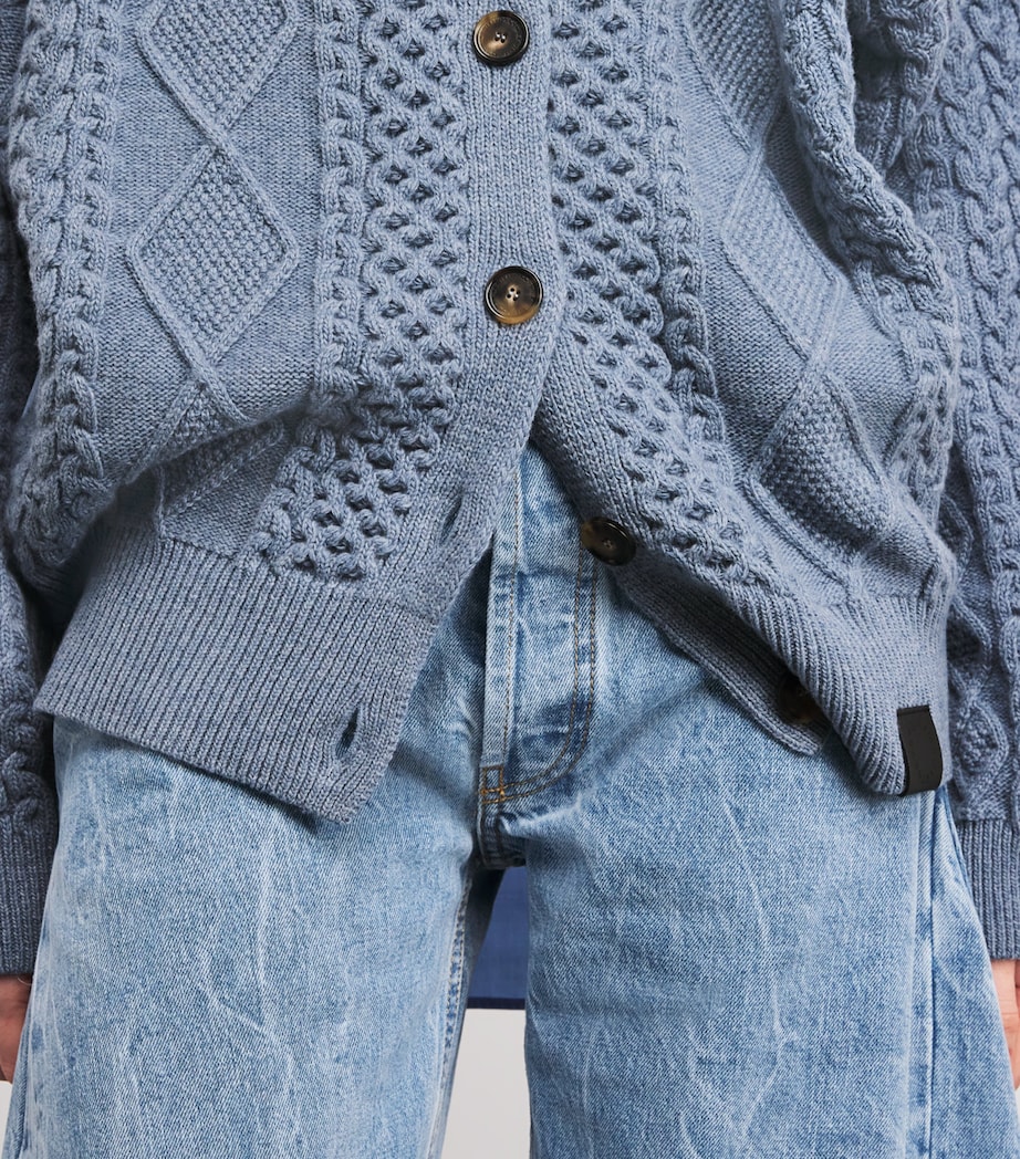 Wool Hybrid Shirt-Cardigan 1405 BLUE/GREY Image 6