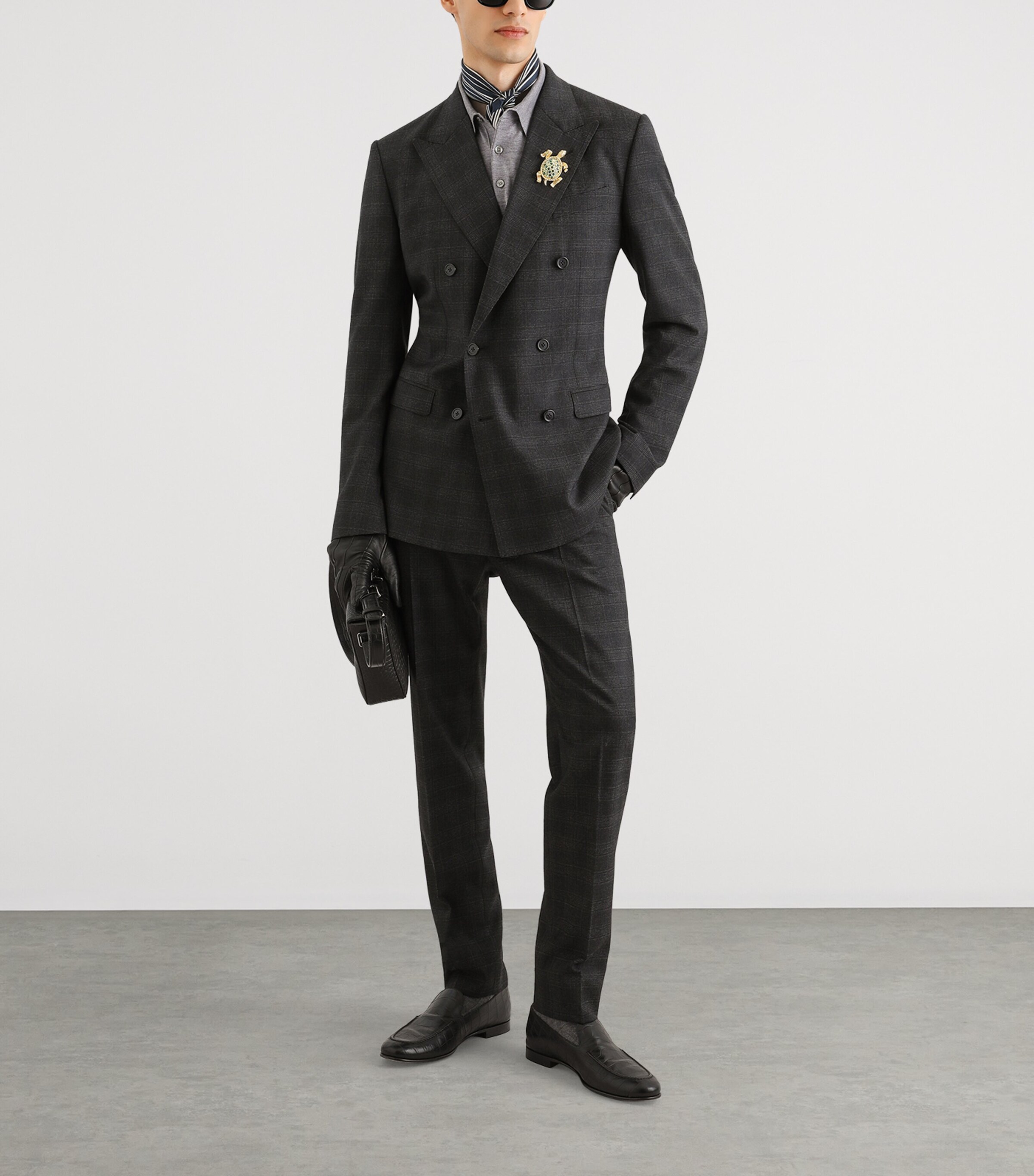 Dolce&Gabbana Mens Cashmere Polo Sweater Grigio Chiar Image 4
