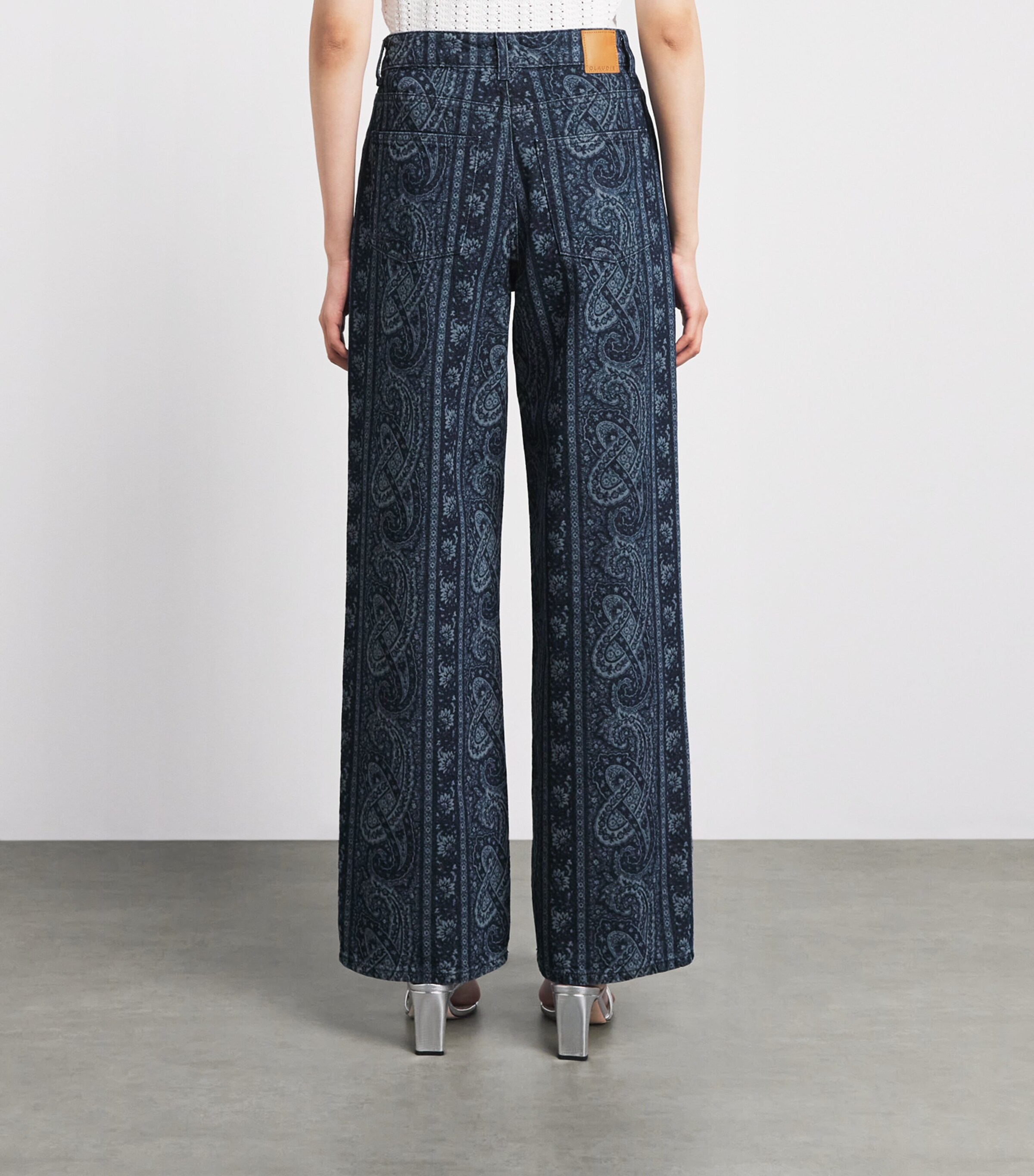 Claudie Pierlot Womens Paisley Straight Jeans Navy Print Image 5