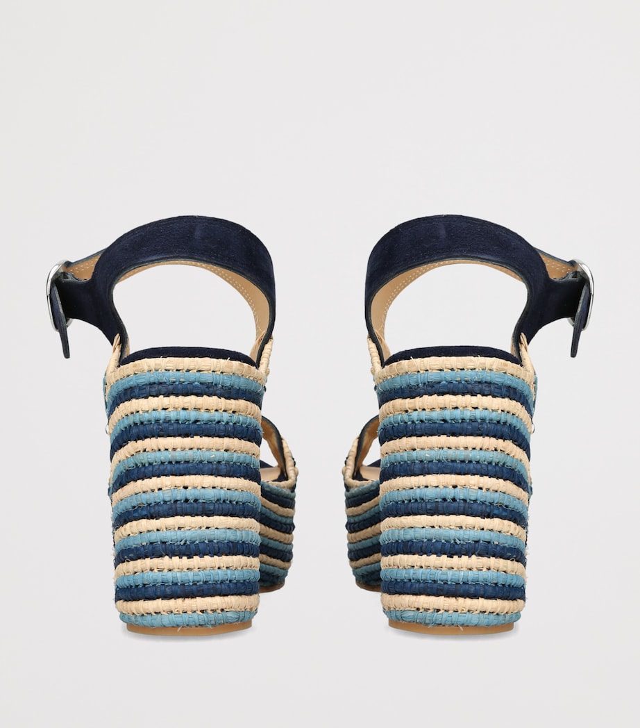 Gabriela Hearst Raffia Sardis Platform Sandals 110 Navy Image 2