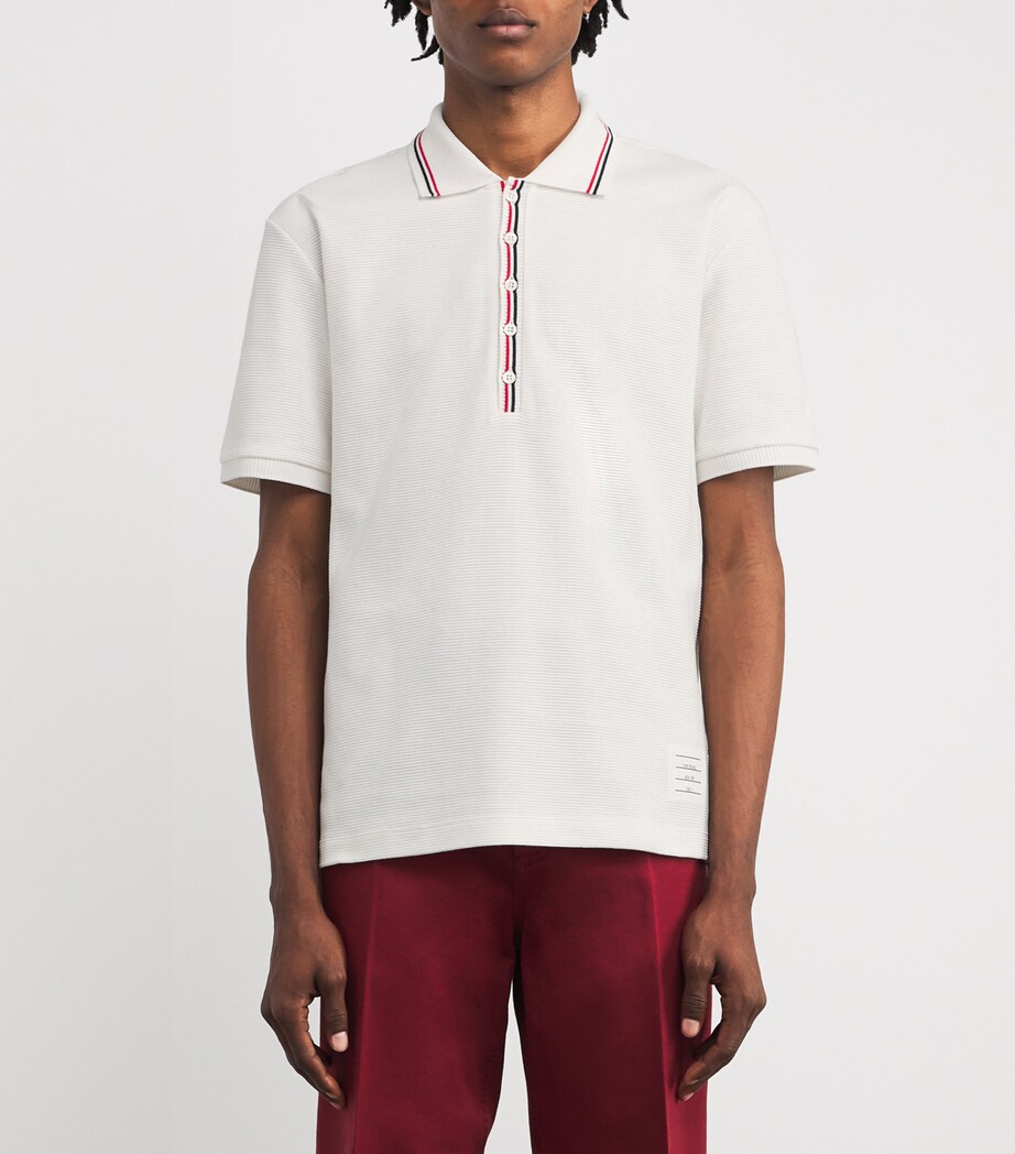 Cotton Rib-Cuff Polo Shirt NATURAL WHITE Image 3
