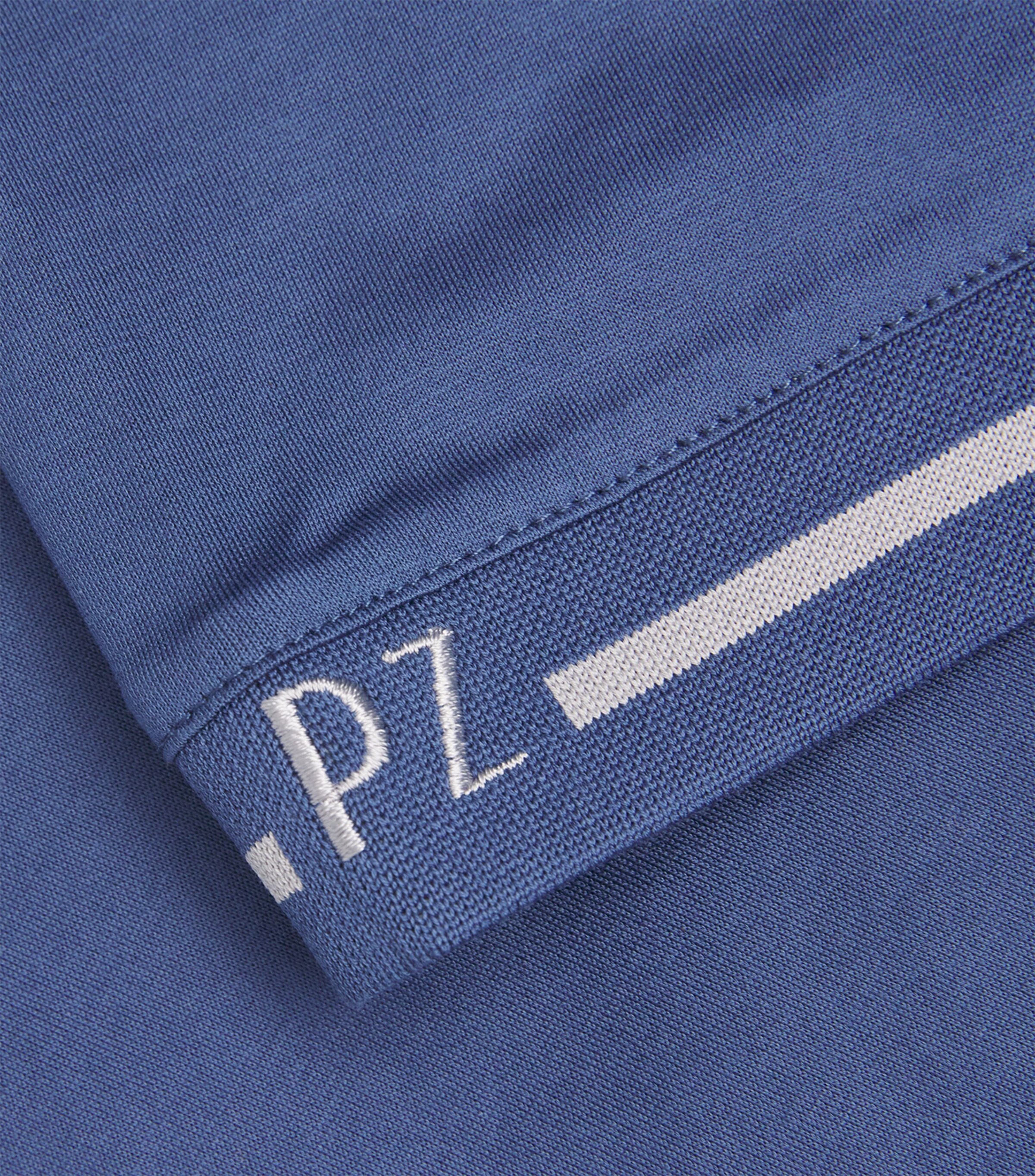 Pal Zileri Mens Cotton Quarter-Zip Polo Shirt Light Blue Image 5