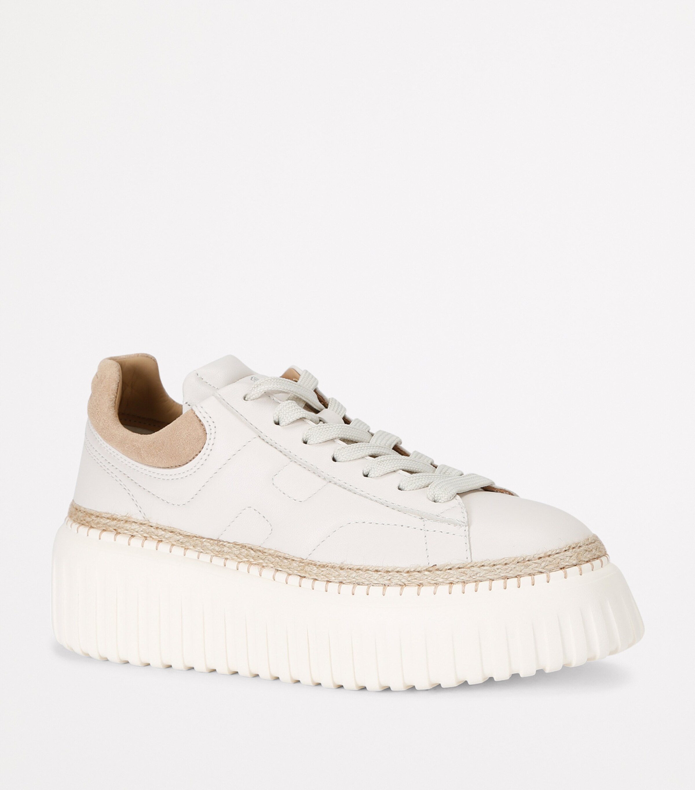 Hogan Leather H-Stripes Platform Sneakers White/comb Image 3
