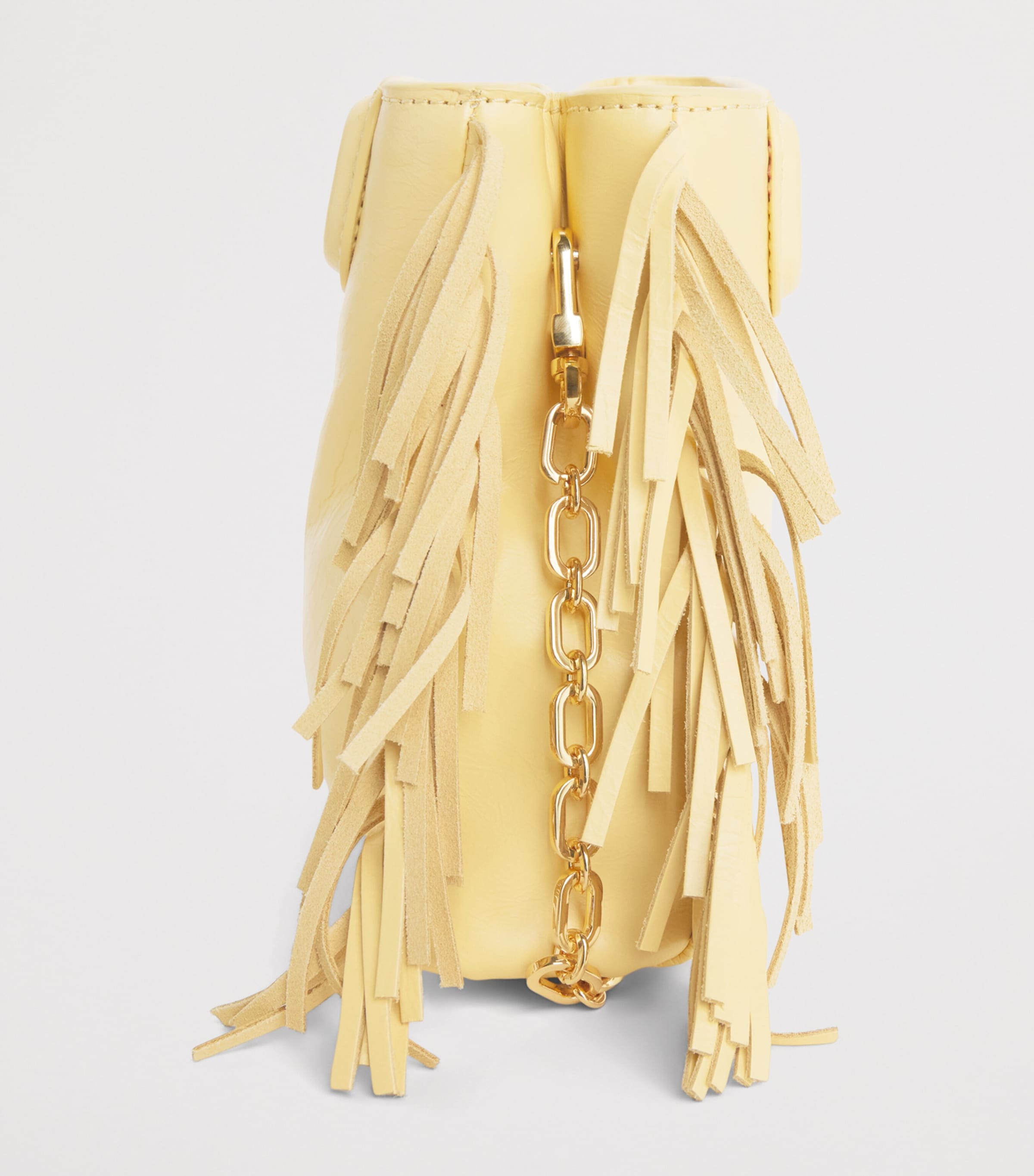 Maje Leather M Mini Top-Handle Bag Pale Yellow Image 6