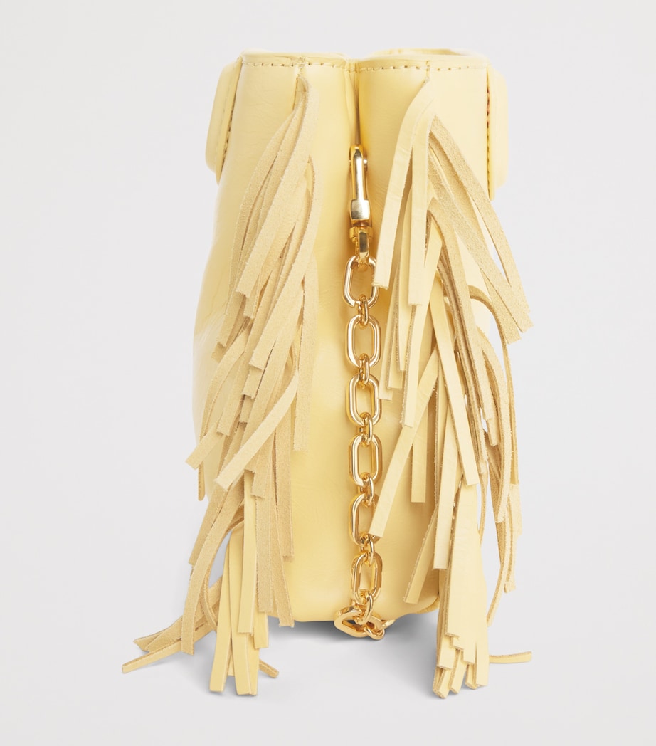 Maje Leather M Mini Top-Handle Bag Pale Yellow Image 6
