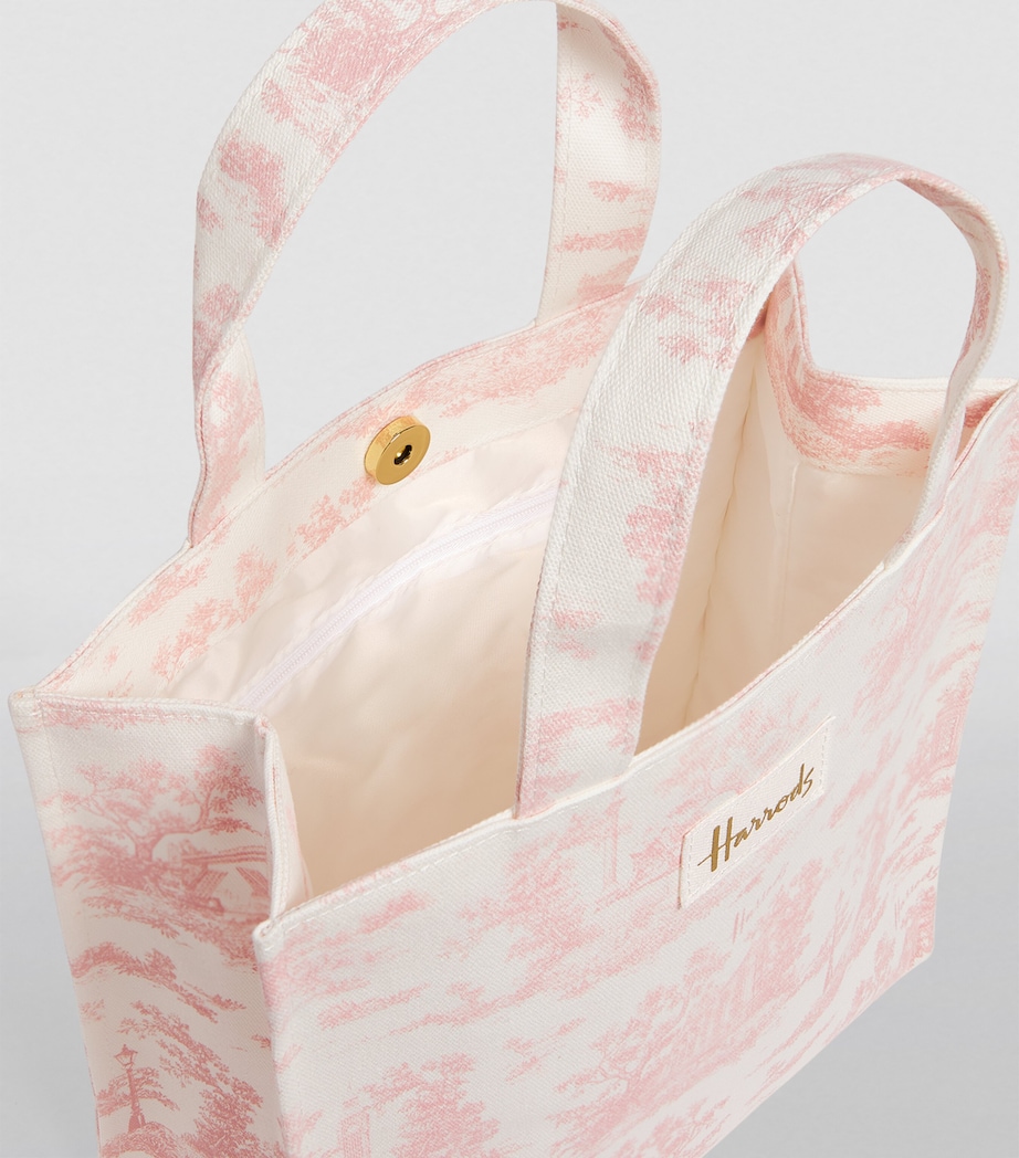 Harrods Small Toile Shopper Bag Pink Image 3