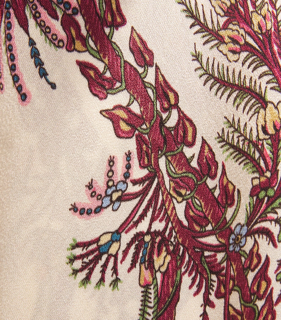 Satin Paisley Palazzo Trousers X0801 Image 5