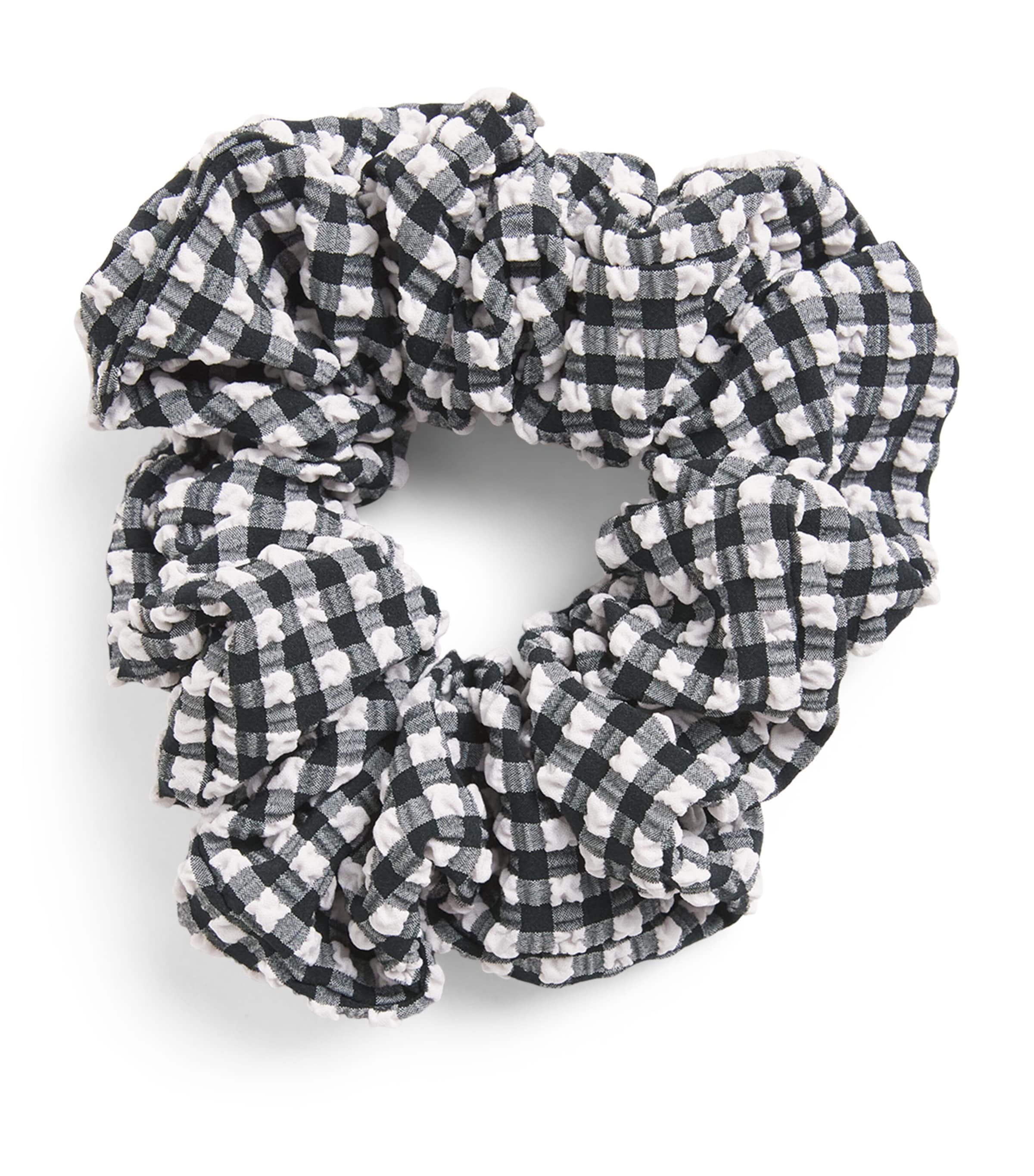 Hunza G Seersucker Gingham Scrunchie Black Gingham Image 1