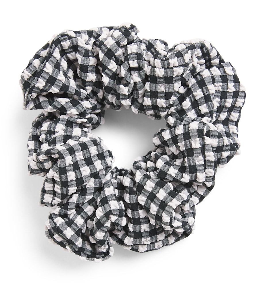 Seersucker Gingham Scrunchie BLACK GINGHAM Image 1