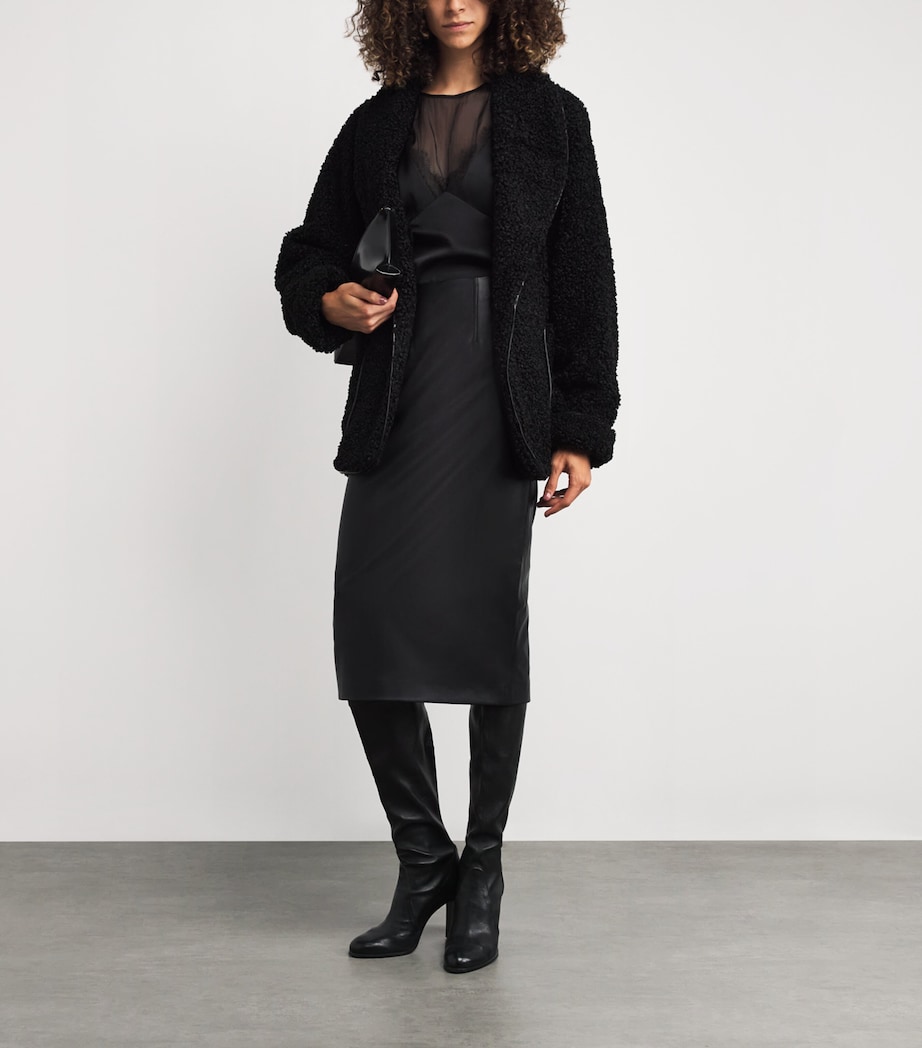 Faux Leather Holmes Midi Skirt BLACK Image 2