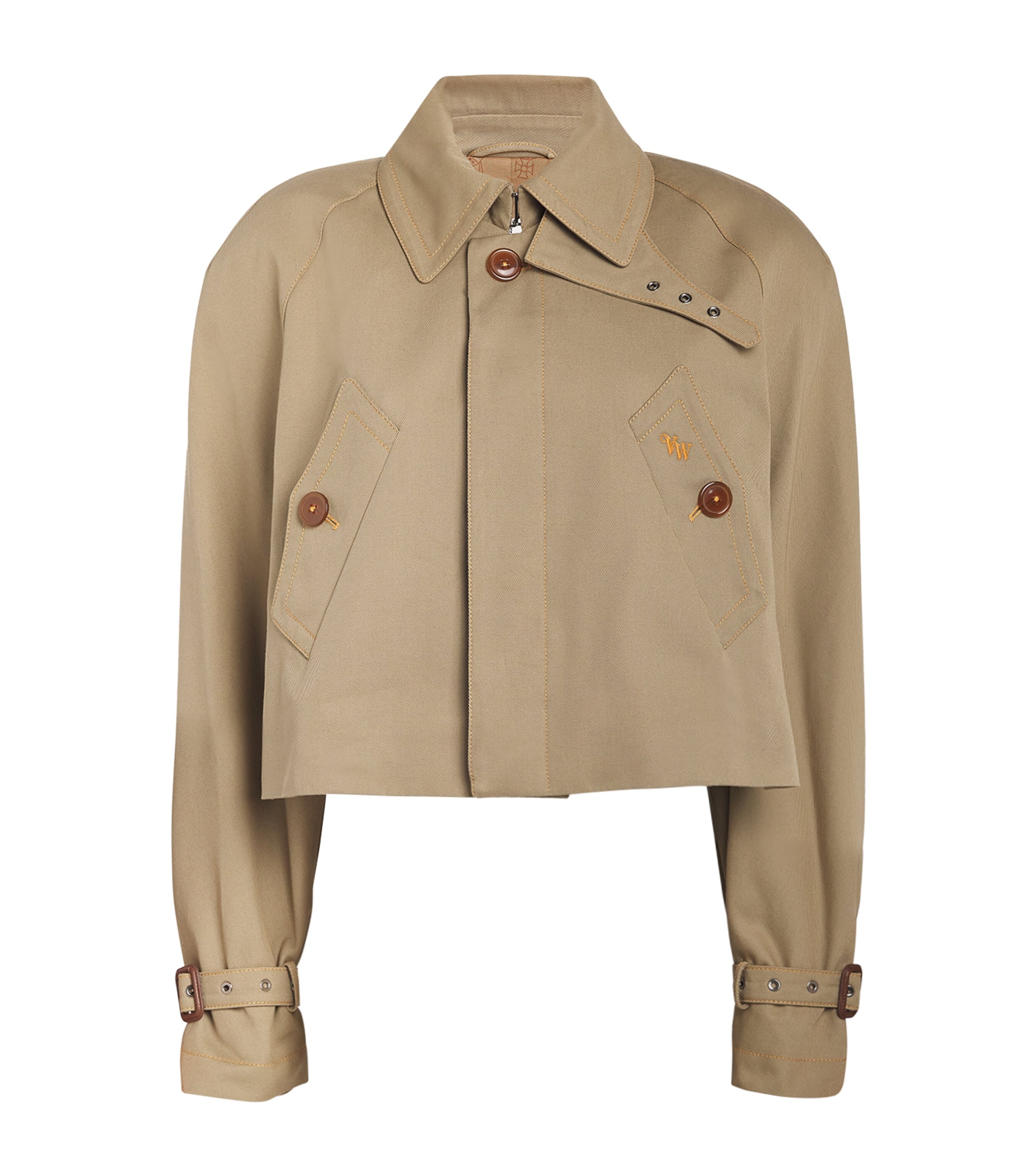 Vivienne Westwood Casual Jacket With Embroidered Detail And Epaulettes In Brown