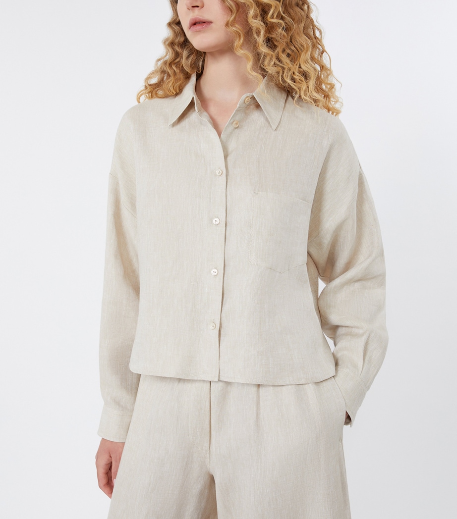 Weekend Max Mara Womens Linen Shirt Jacket Ecru Image 5