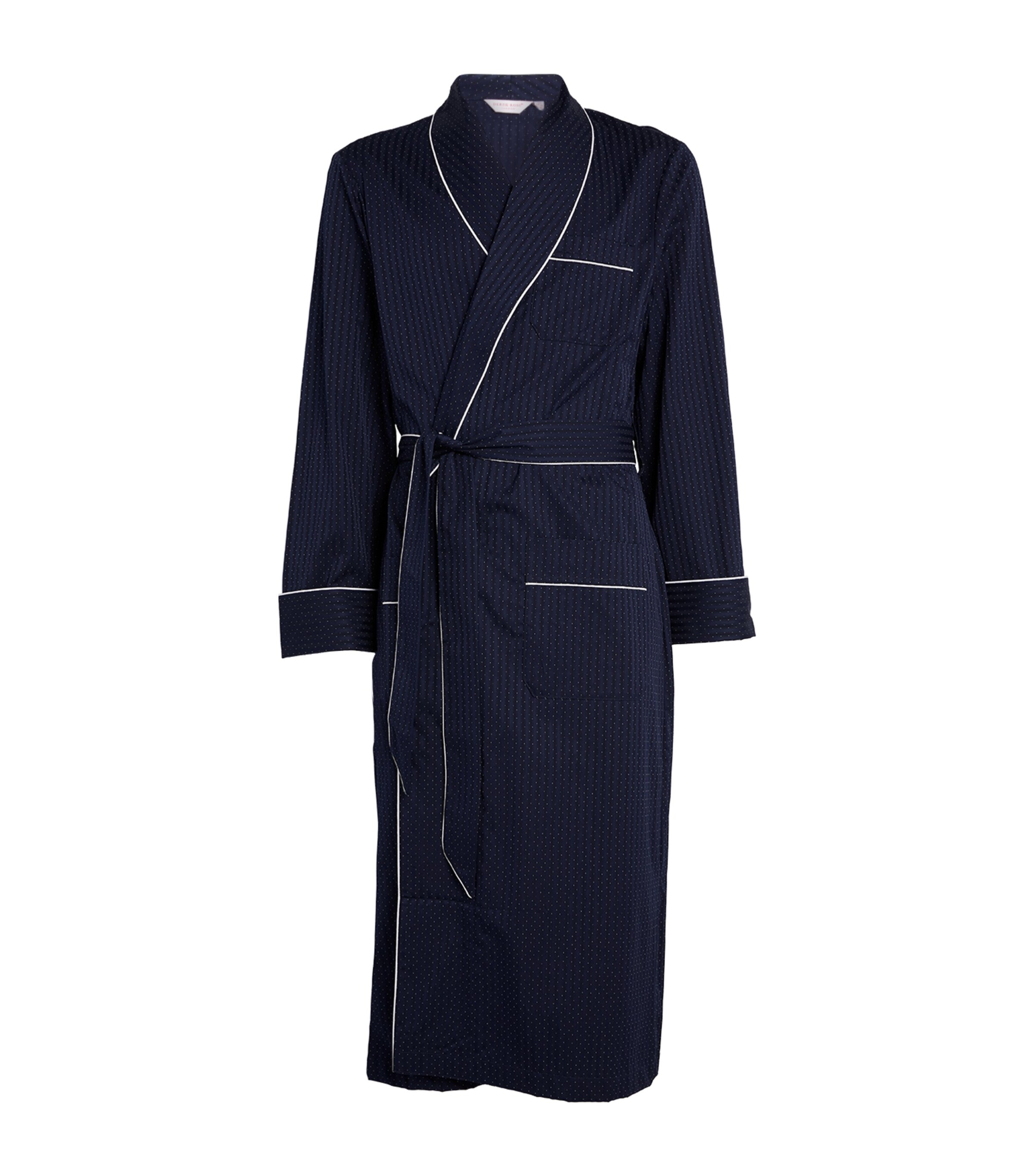 Derek Rose Royal 40 Piped Robe | Men Clothing | Nightwear | Dressing Gowns | Designers | Derek Rose