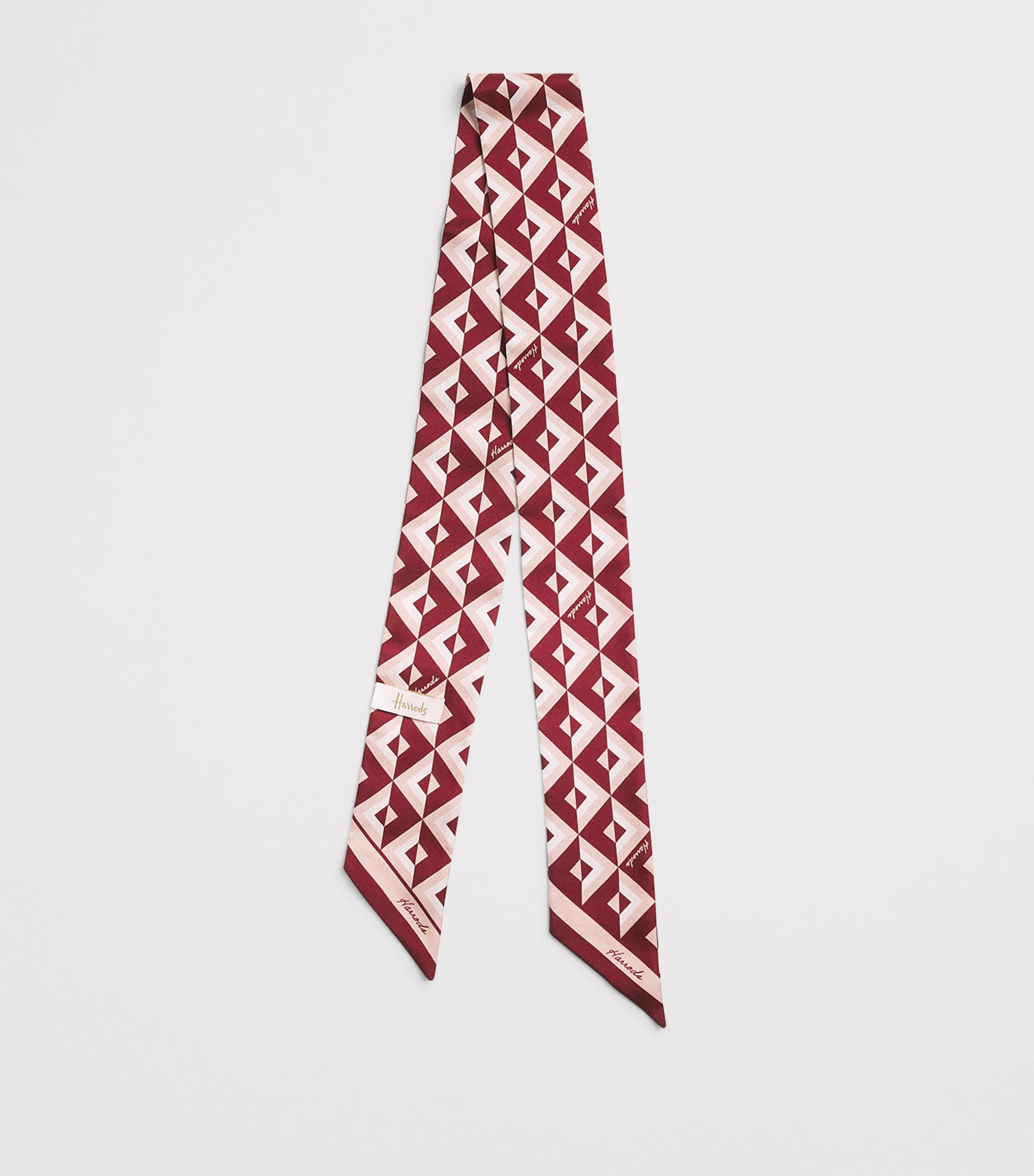 Silk Geometric Print Scarf PINK Image 4