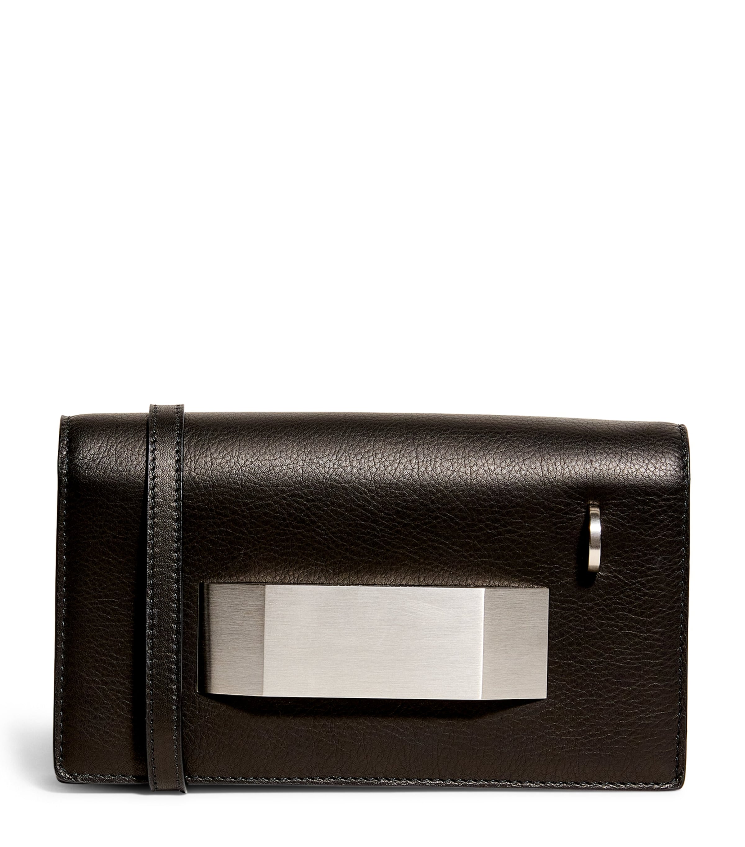 Shop Rick Owens Leather Griffin Clutch Bag In Black